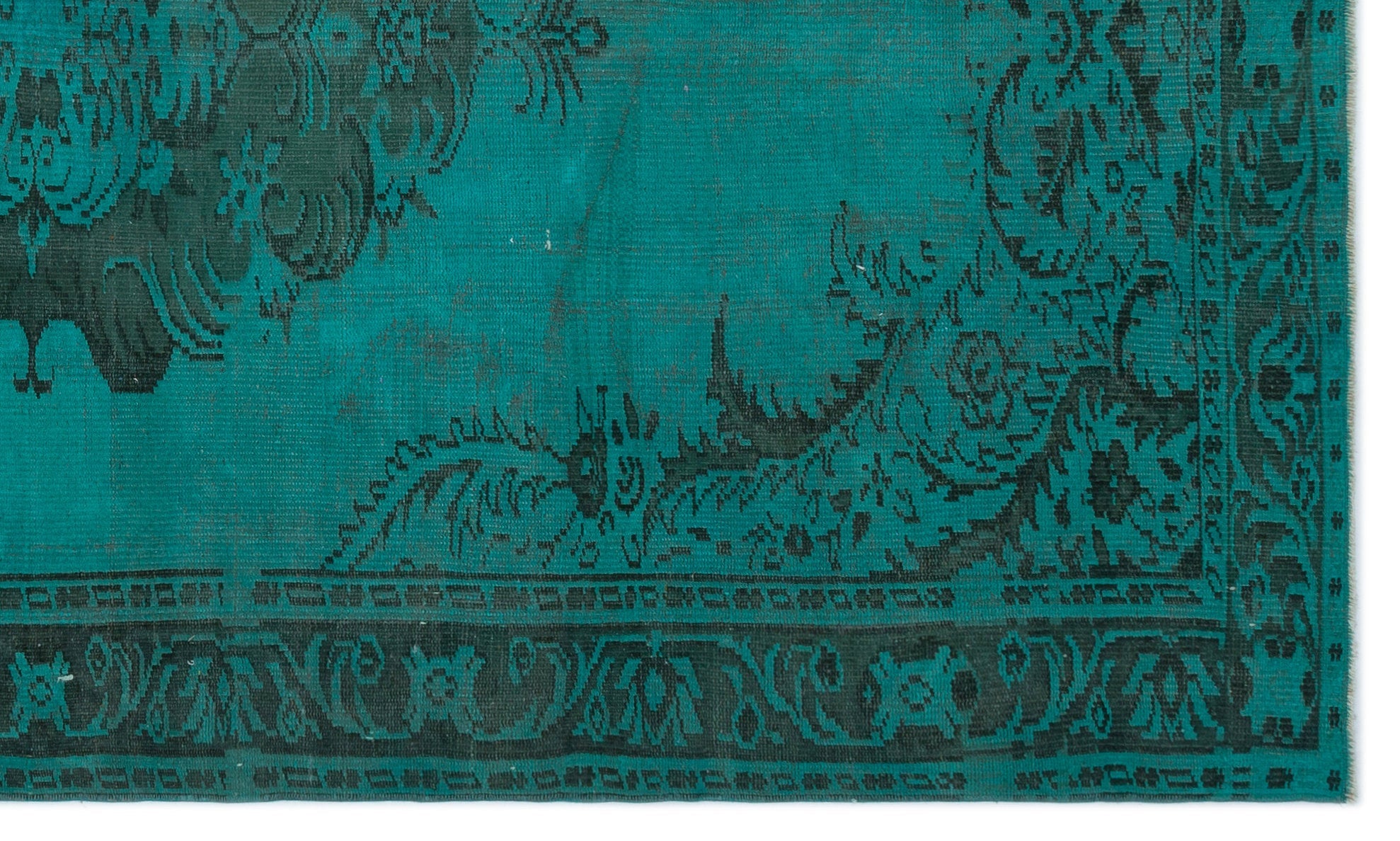 Atina Turquoise Vintage Wool Handmade Area Rug 5'5" x 9'4"