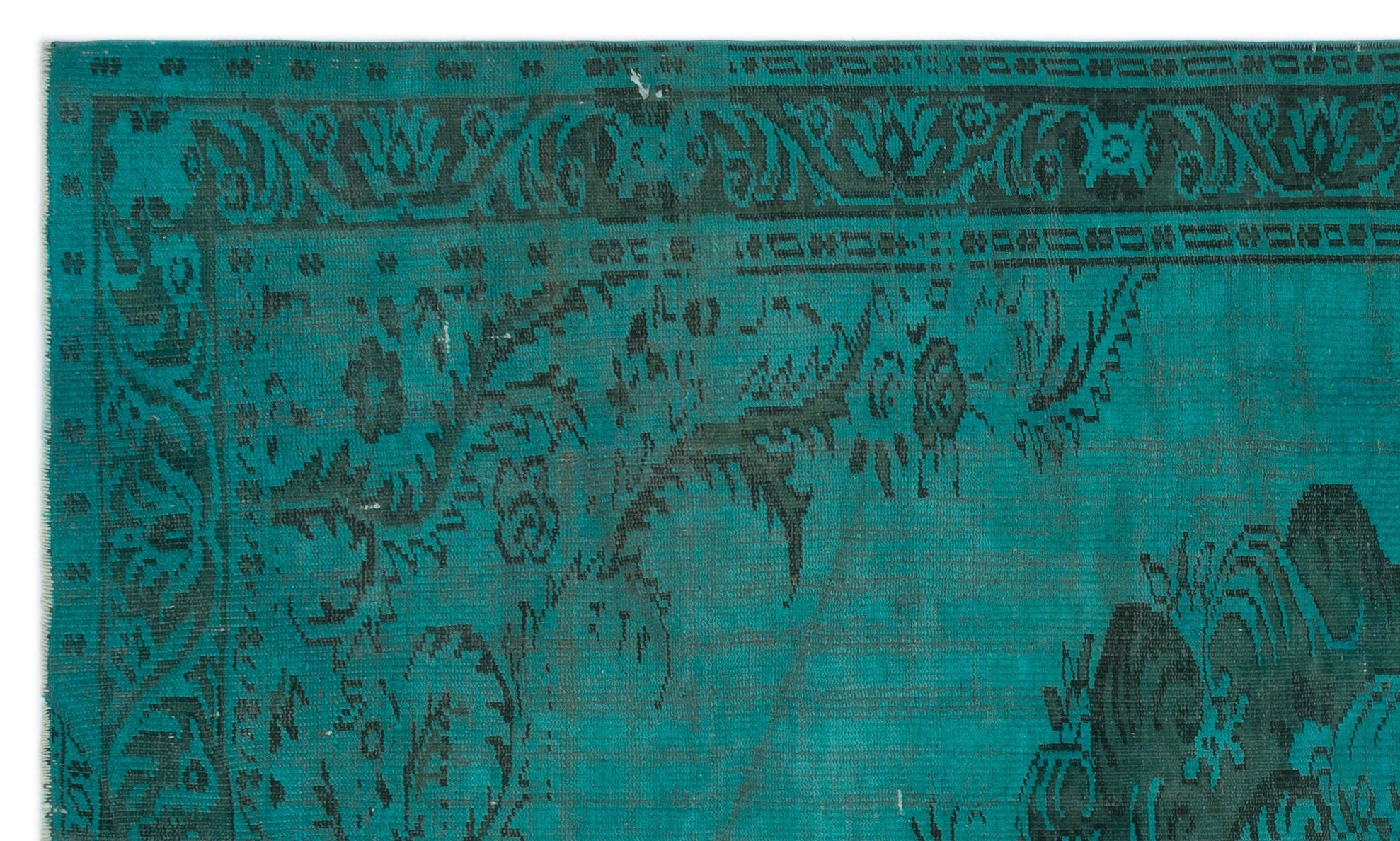 Atina Turquoise Vintage Wool Handmade Area Rug 5'5" x 9'4"