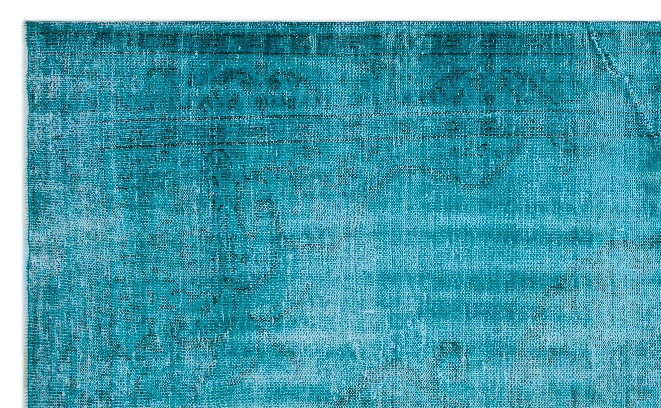 Atina Turquoise Vintage Wool Handmade Area Rug 6'1" x 10'1"