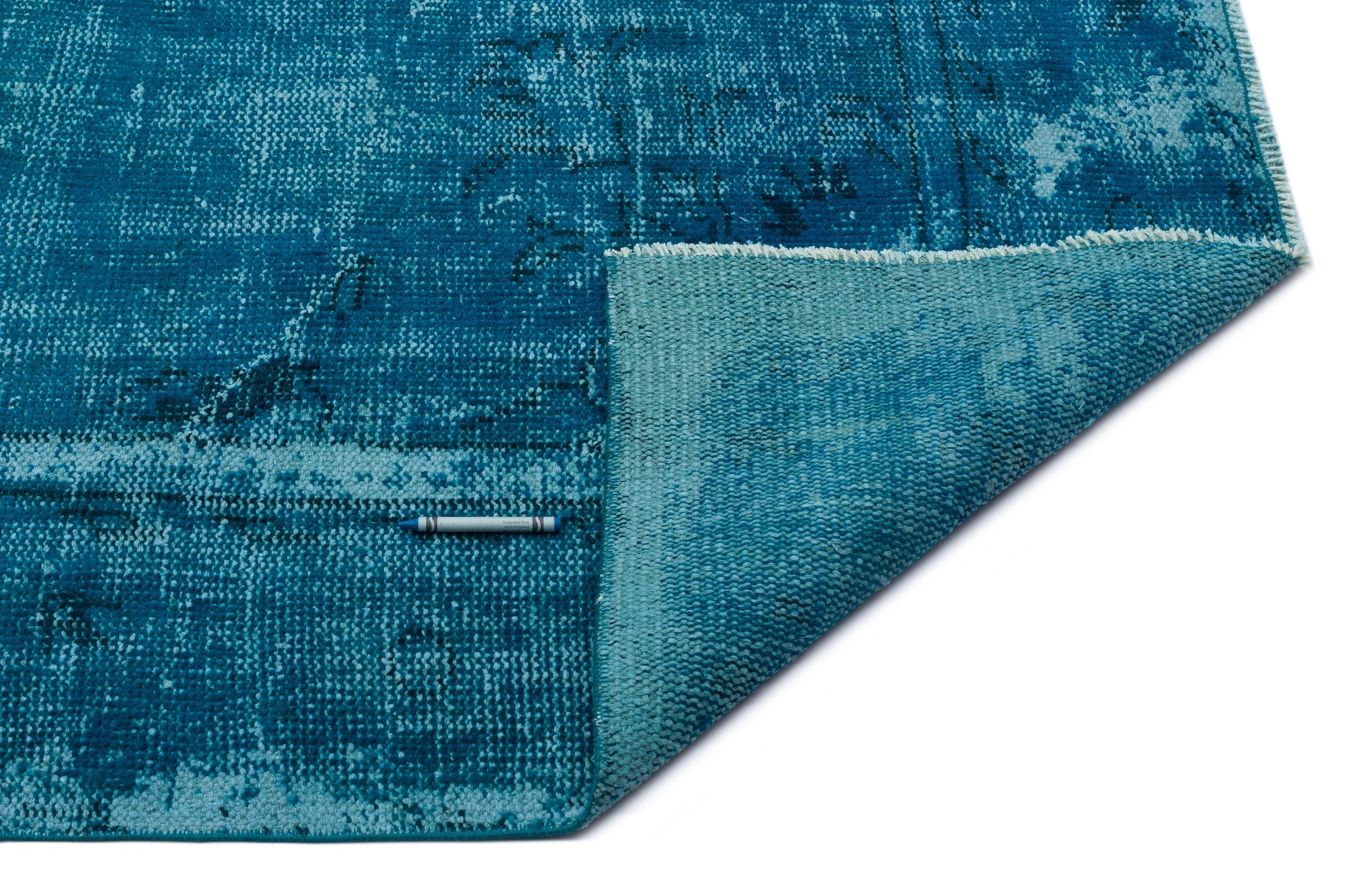 Atina Turquoise Vintage Wool Handmade Area Rug 5'7" x 9'9"
