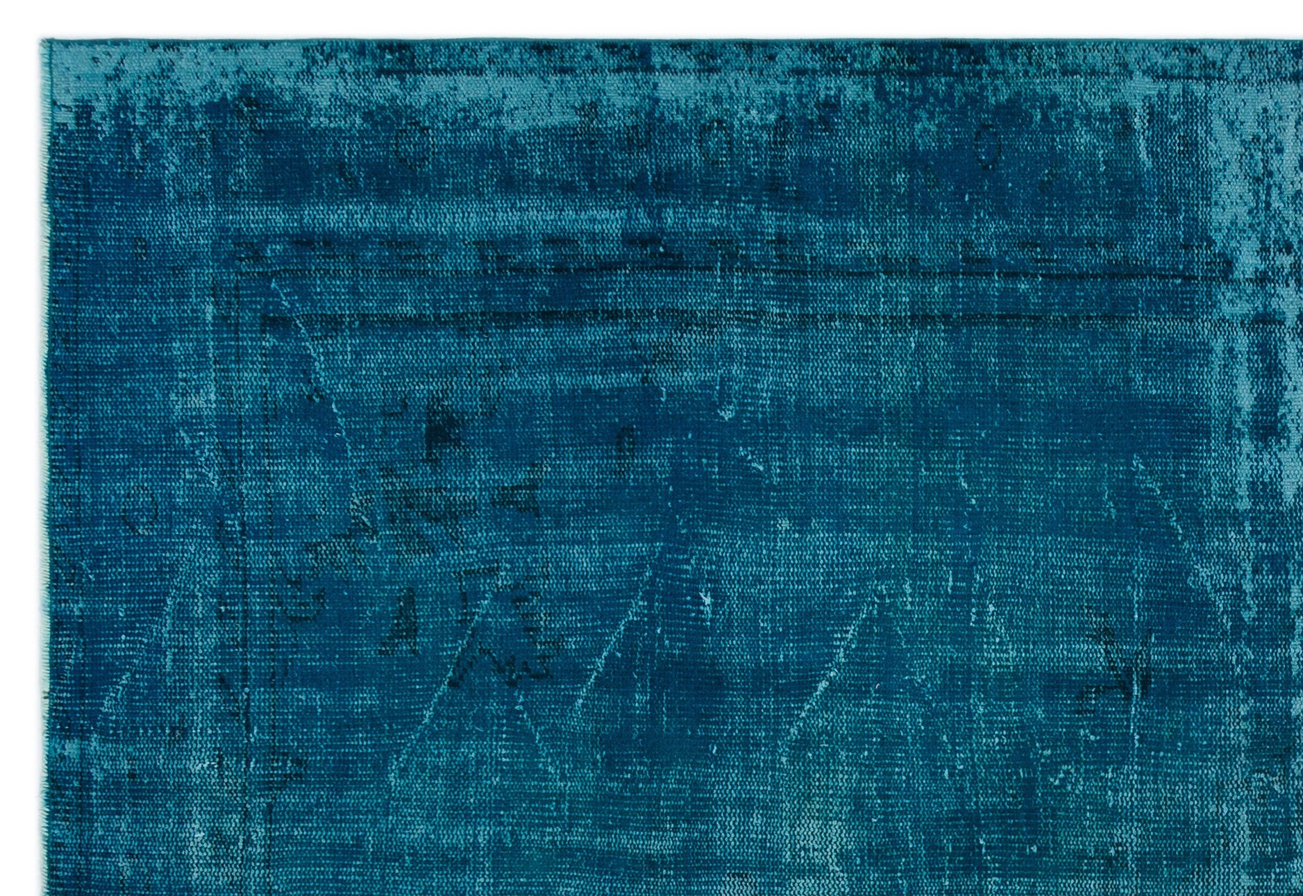 Atina Turquoise Vintage Wool Handmade Area Rug 5'7" x 9'9"