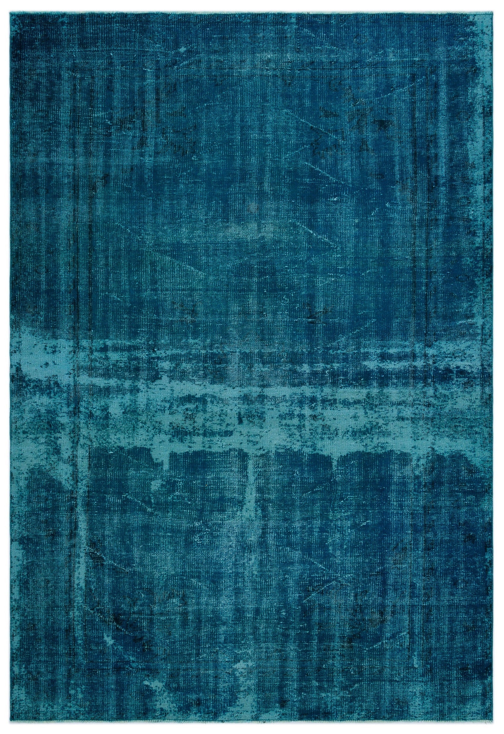 Atina Turquoise Vintage Wool Handmade Area Rug 5'7" x 9'9"