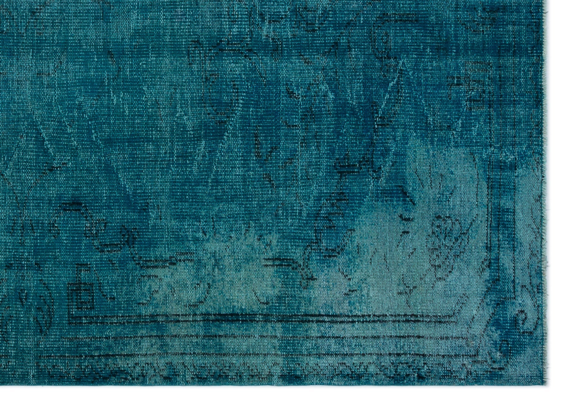 Atina Turquoise Vintage Wool Handmade Area Rug 5'9" x 9'6"