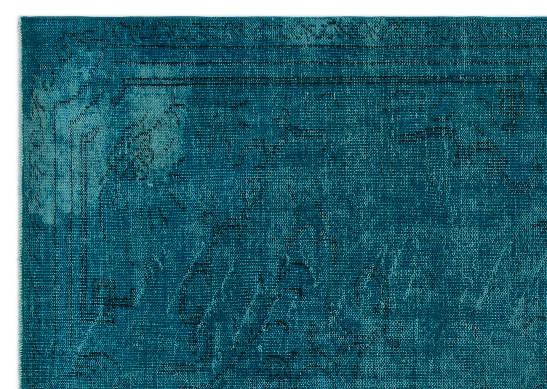 Atina Turquoise Vintage Wool Handmade Area Rug 5'9" x 9'6"