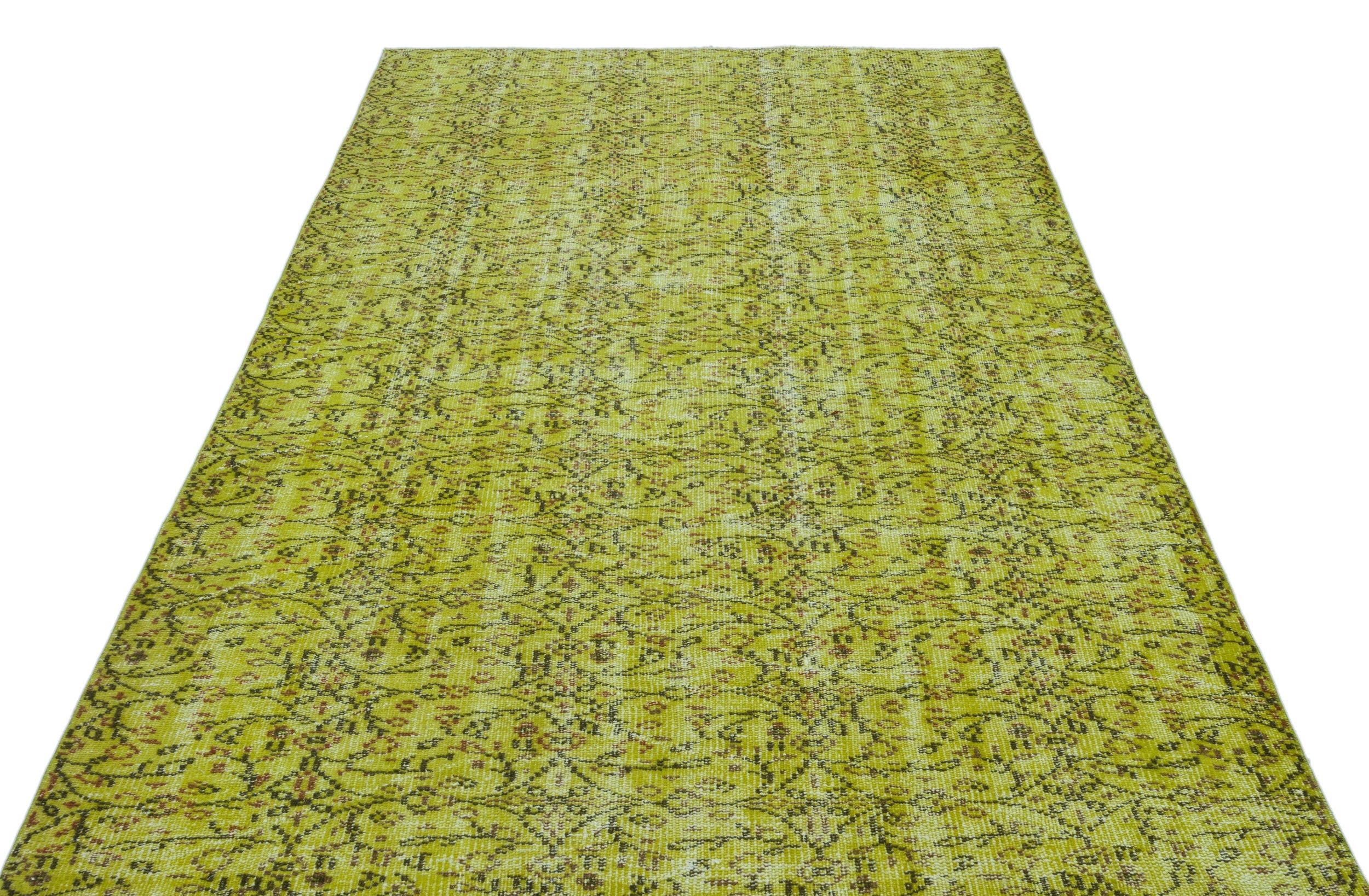 Atina Green Vintage Wool Handmade Area Rug 5'2" x 9'2"