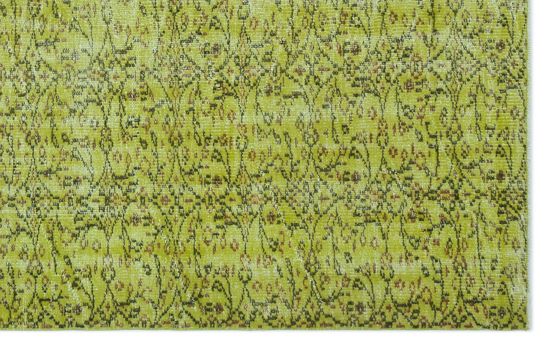 Atina Green Vintage Wool Handmade Area Rug 5'2" x 9'2"