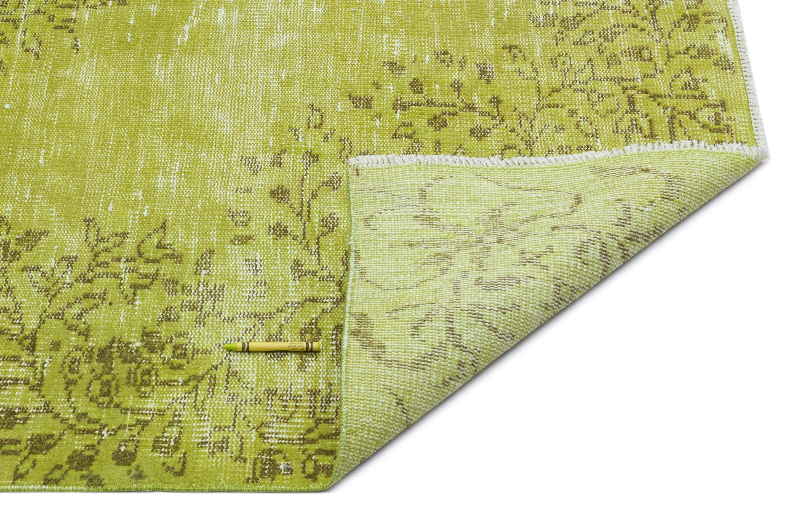 Atina Green Vintage Wool Handmade Area Rug 5'5" x 8'6"