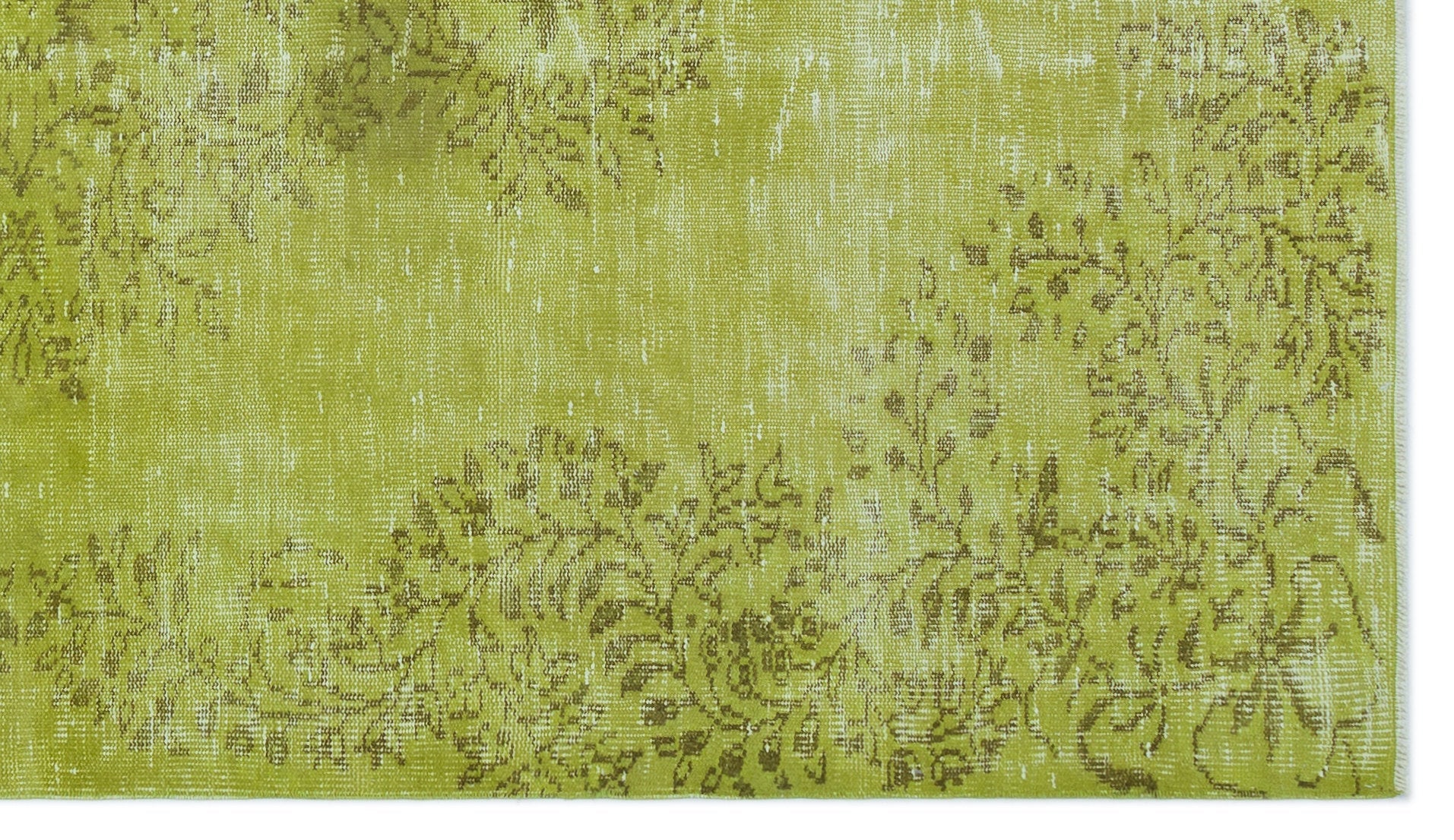 Atina Green Vintage Wool Handmade Area Rug 5'5" x 8'6"