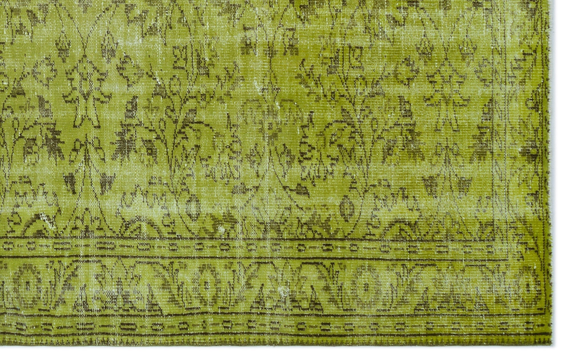 Atina Green Vintage Wool Handmade Area Rug 5'11" x 9'6"