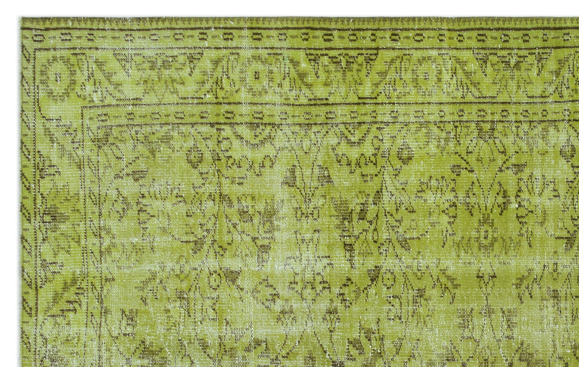 Atina Green Vintage Wool Handmade Area Rug 5'11" x 9'6"