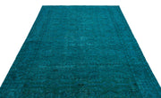Atina Turquoise Vintage Wool Handmade Area Rug 6'4" x 9'9"