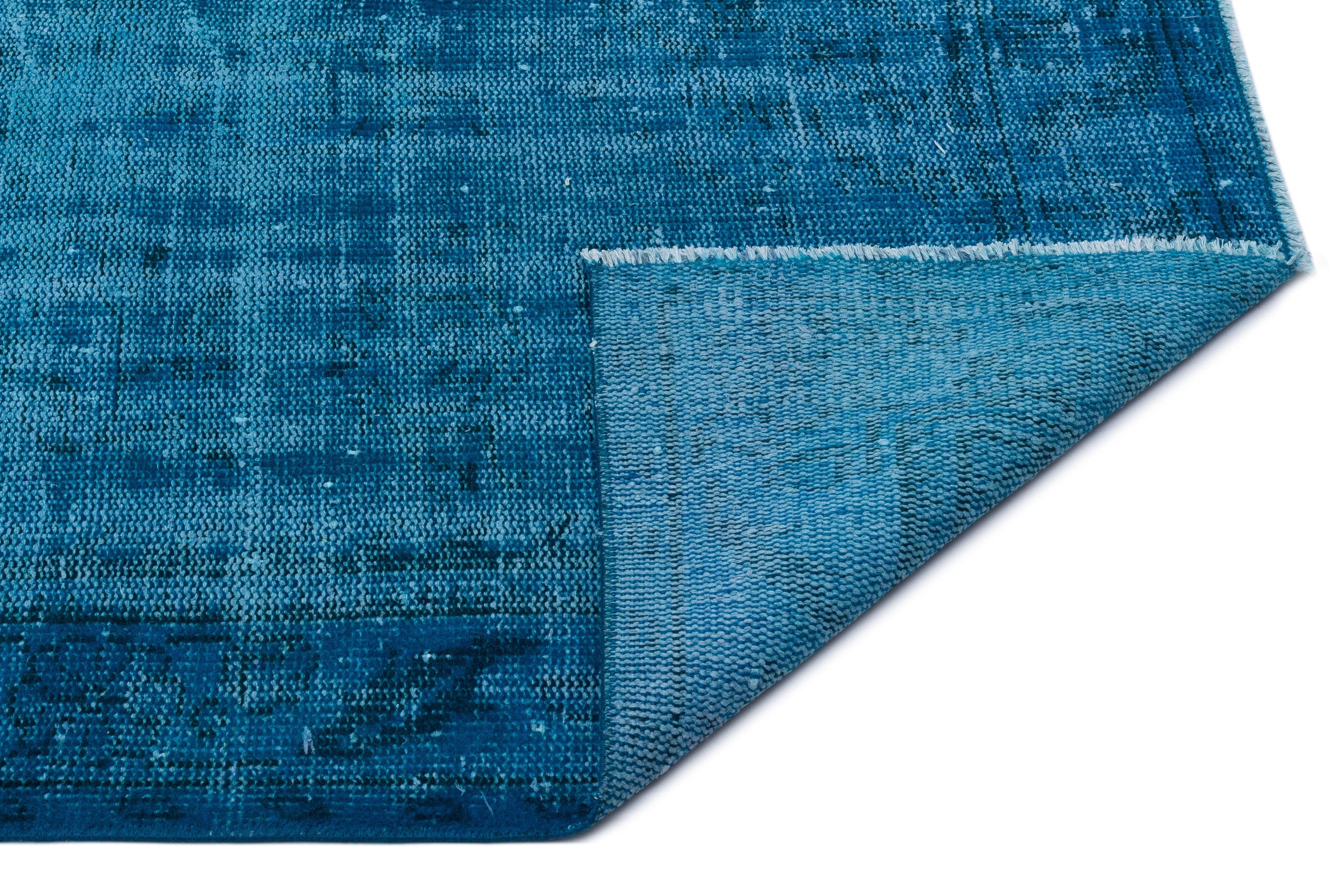 Atina Turquoise Vintage Wool Handmade Area Rug 5'2" x 8'4"