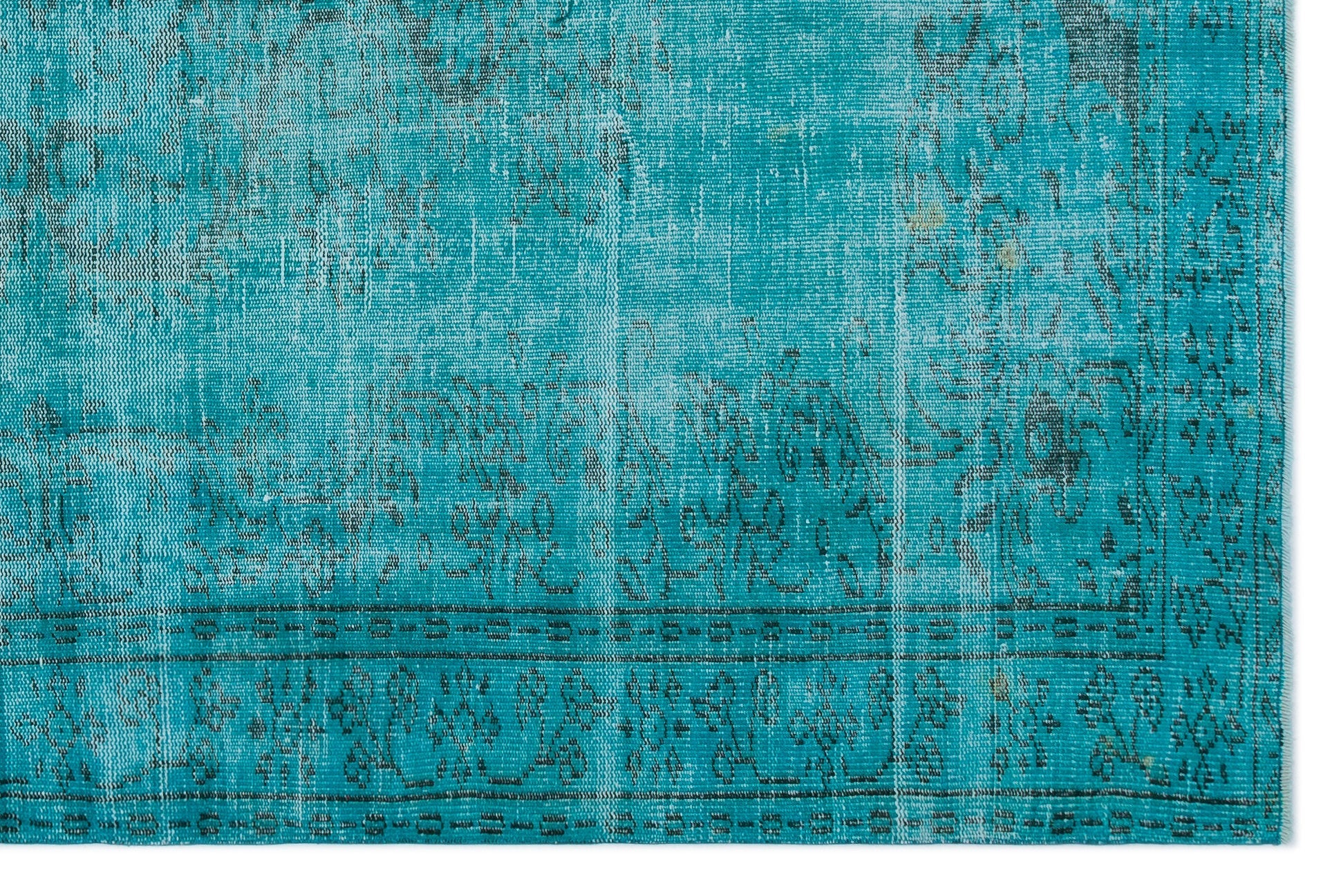 Atina Turquoise Vintage Wool Handmade Area Rug 5'8" x 9'10"