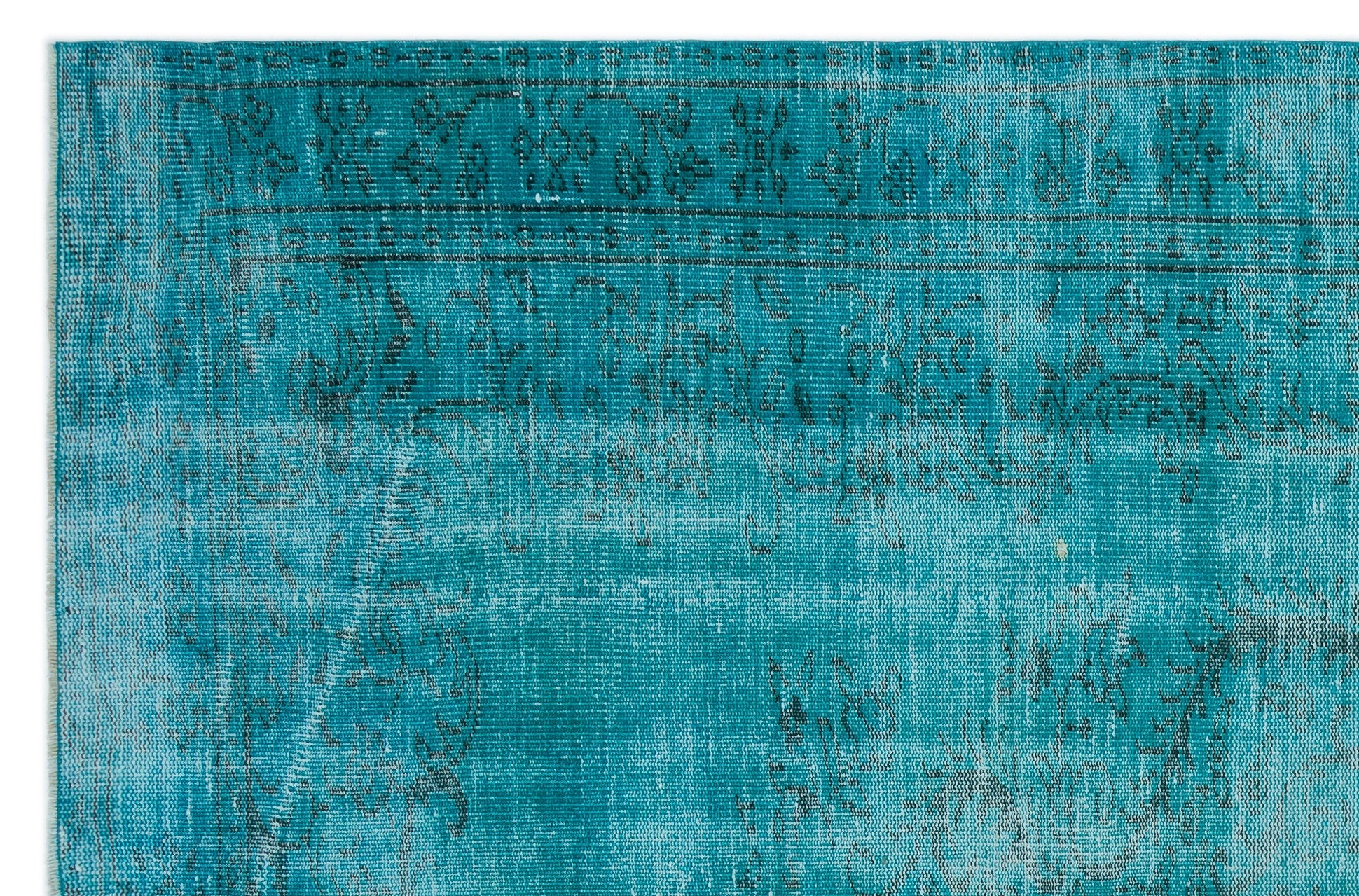 Atina Turquoise Vintage Wool Handmade Area Rug 5'8" x 9'10"