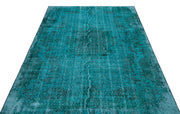 Atina Turquoise Vintage Wool Handmade Area Rug 5'7" x 8'7"