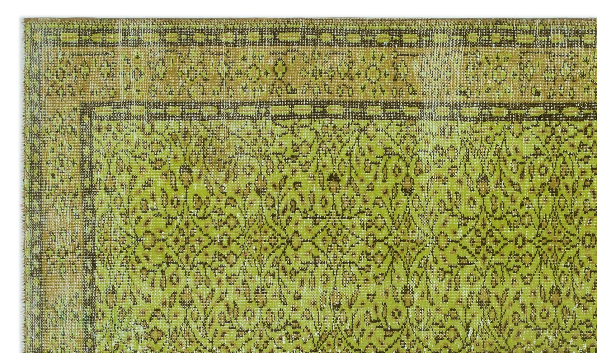 Atina Green Vintage Wool Handmade Area Rug 5'4" x 9'1"
