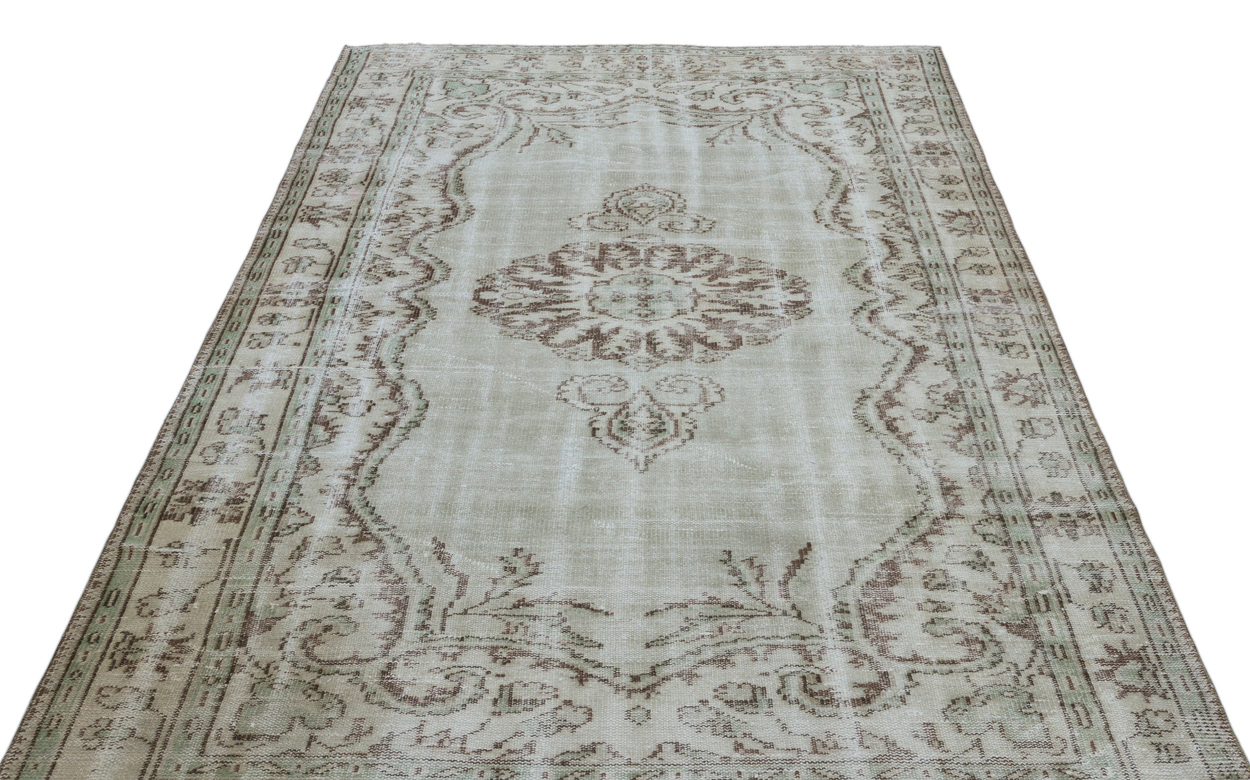 Atina Blue Vintage Wool Handmade Area Rug 5'9" x 8'11"