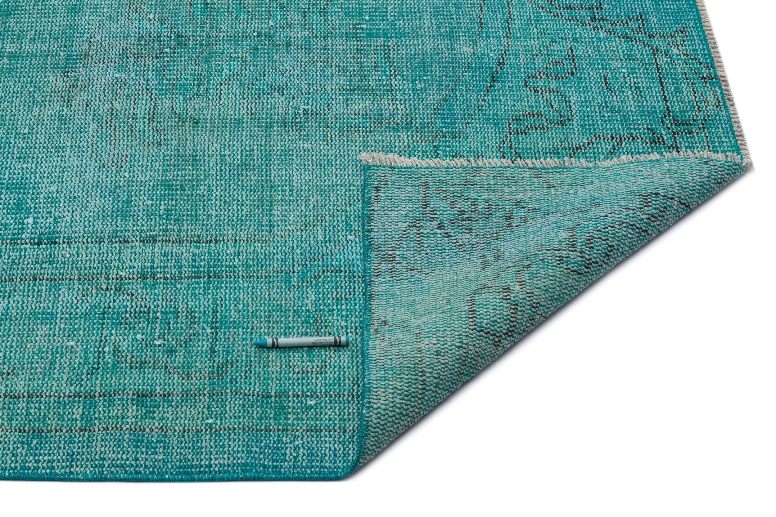 Atina Turquoise Vintage Wool Handmade Area Rug 5'0" x 9'1"