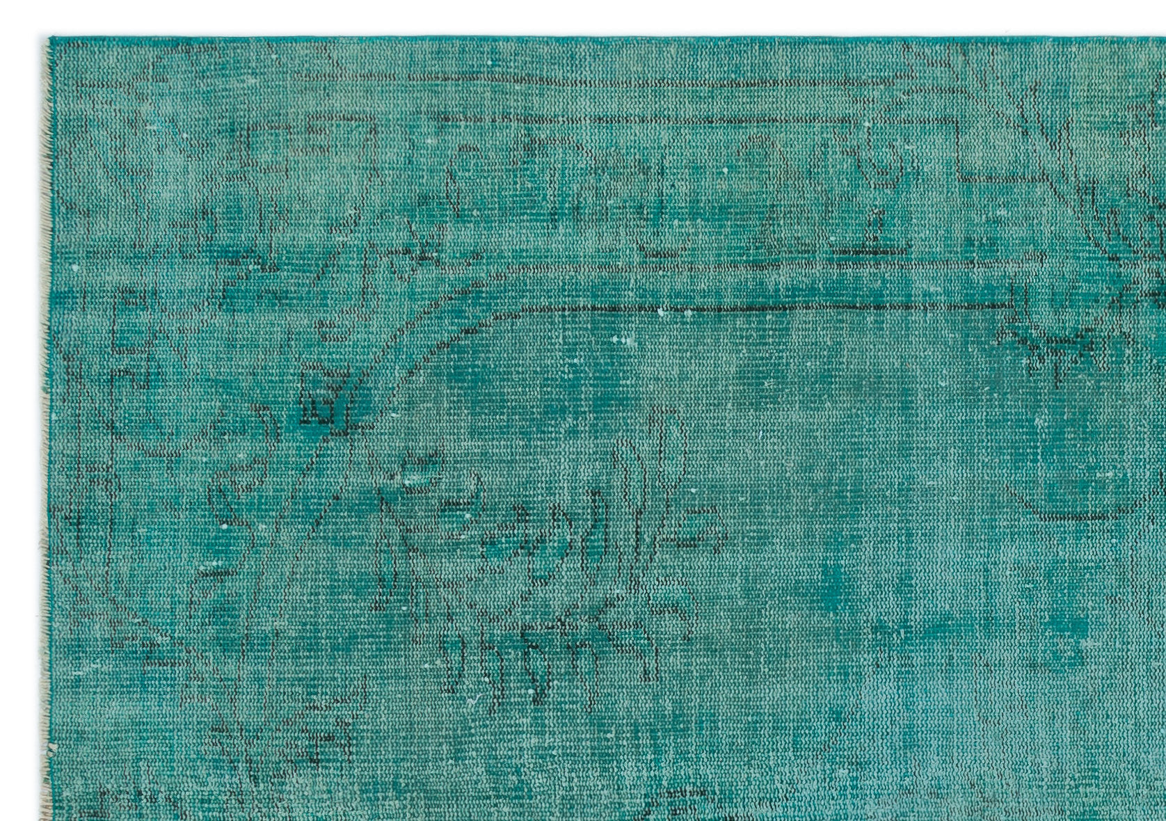 Atina Turquoise Vintage Wool Handmade Area Rug 5'0" x 9'1"