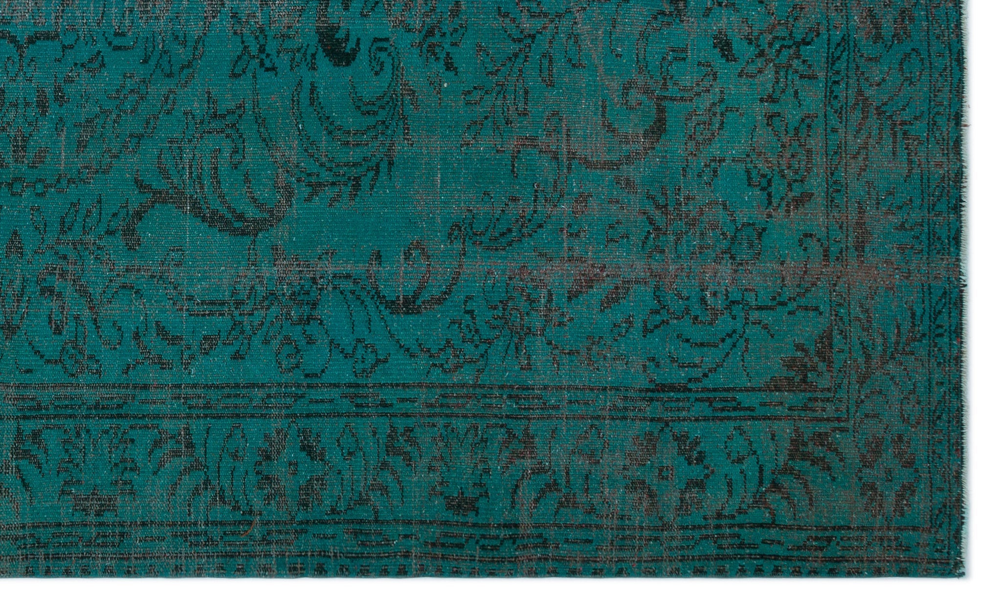 Atina Turquoise Vintage Wool Handmade Area Rug 5'10" x 9'9"