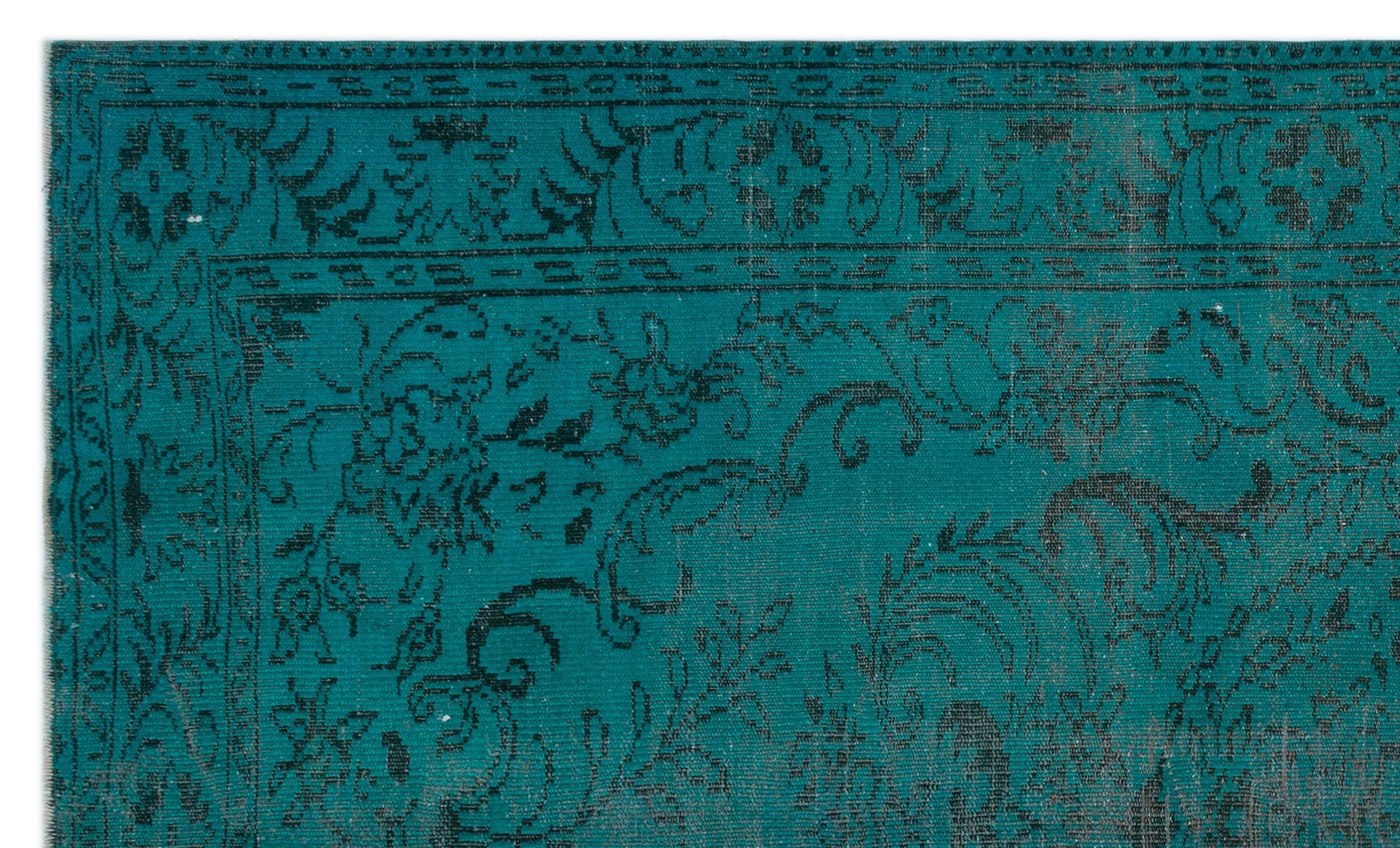 Atina Turquoise Vintage Wool Handmade Area Rug 5'10" x 9'9"