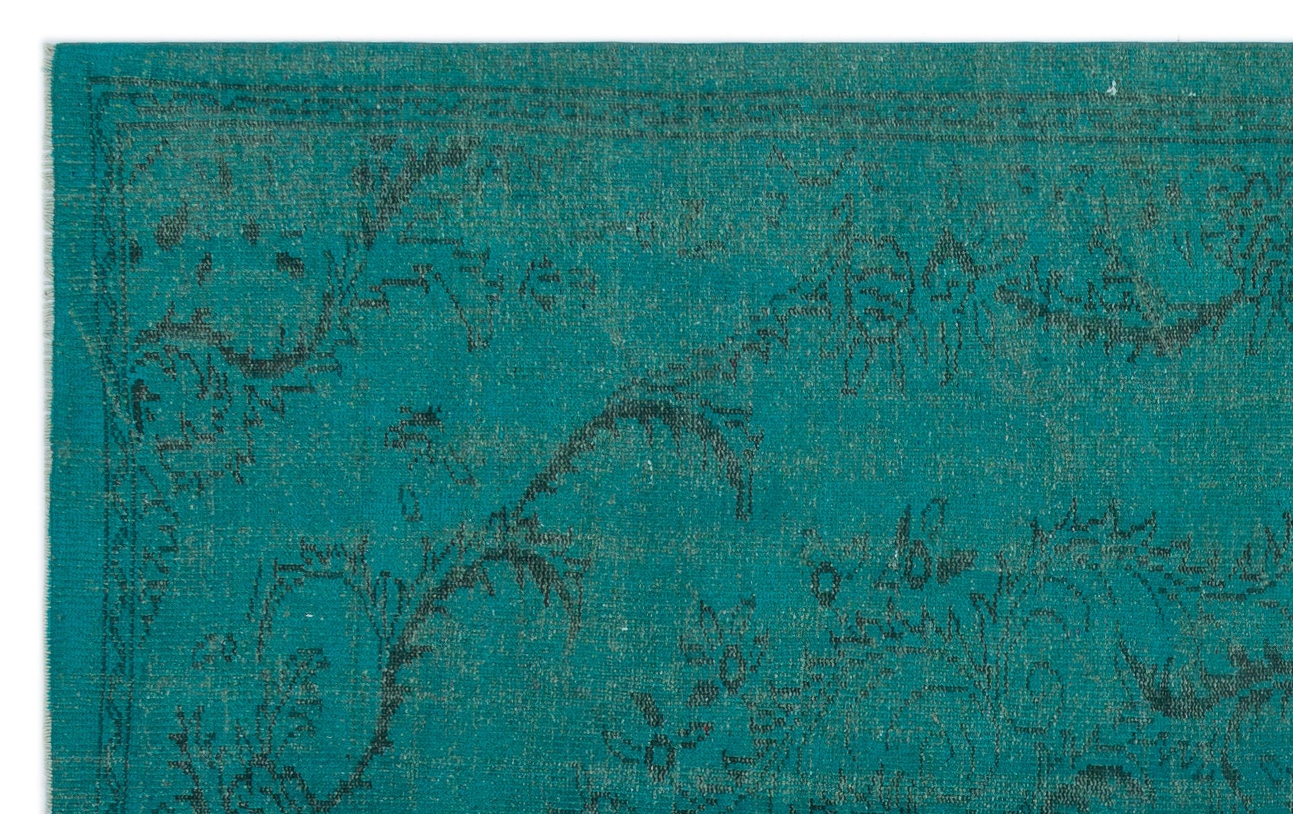 Atina Turquoise Vintage Wool Handmade Area Rug 5'5" x 8'8"