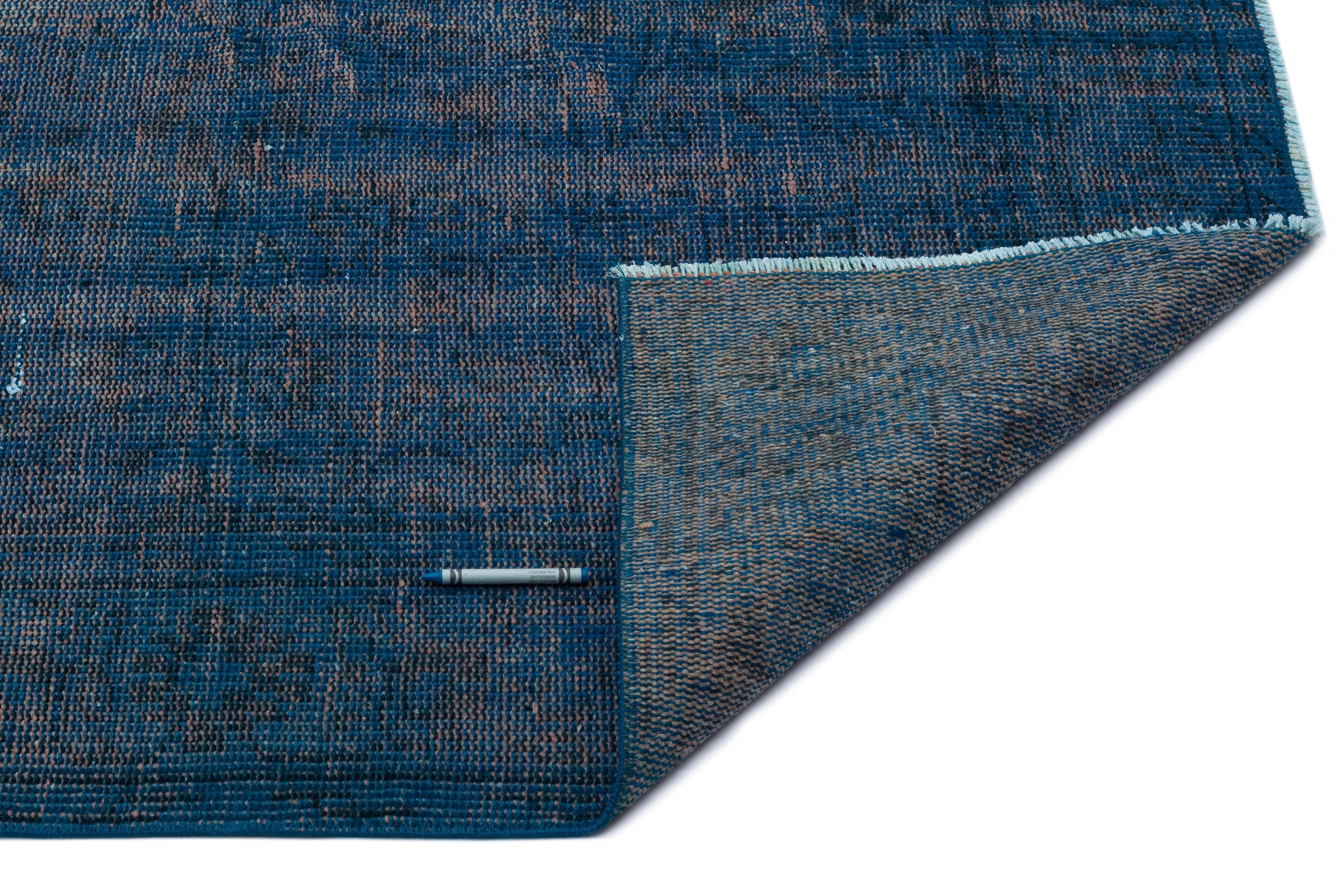 Atina Blue Vintage Wool Handmade Area Rug 4'11" x 9'2"