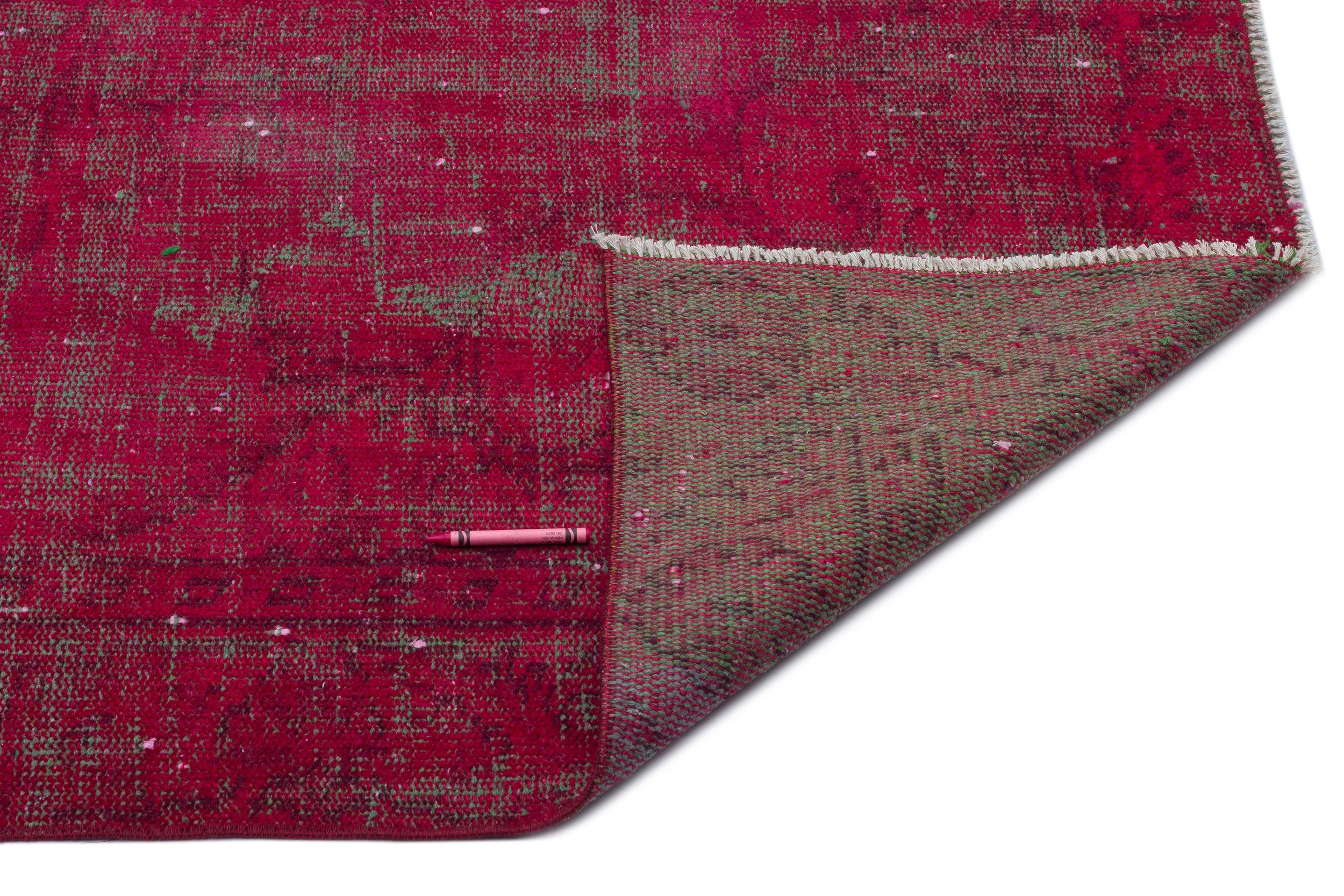 Atina Red Vintage Wool Handmade Area Rug 4'11" x 9'4"