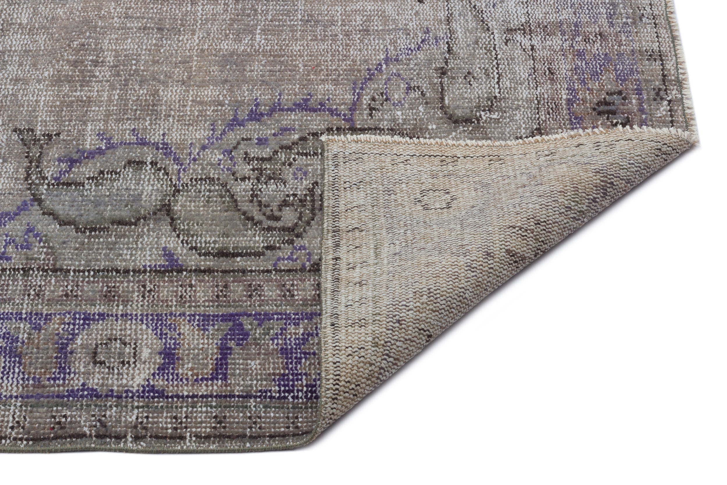 Atina Grey Vintage Wool Handmade Area Rug 5'7" x 8'10"