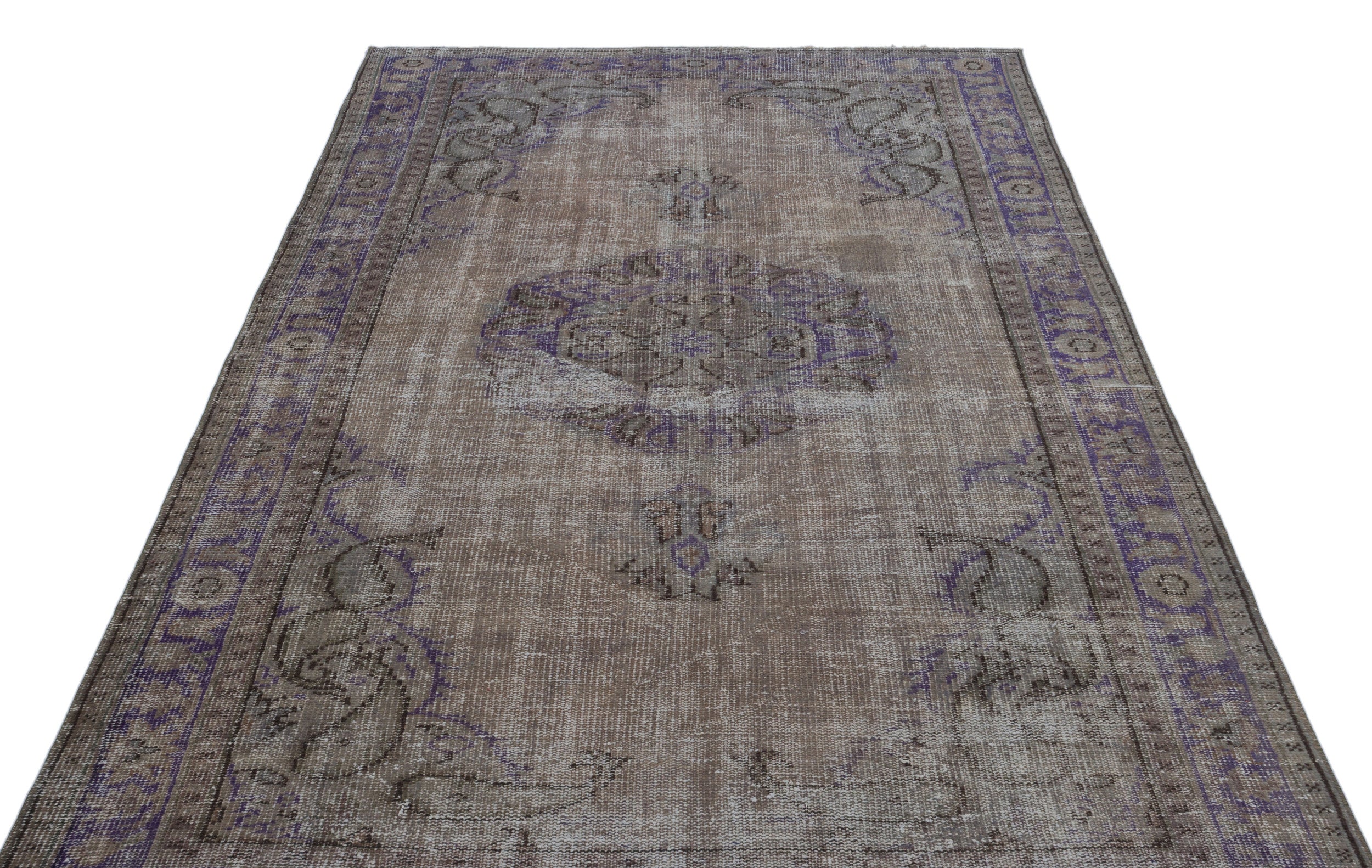 Atina Grey Vintage Wool Handmade Area Rug 5'7" x 8'10"
