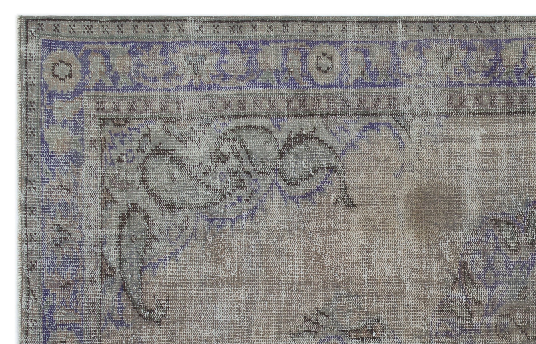 Atina Grey Vintage Wool Handmade Area Rug 5'7" x 8'10"