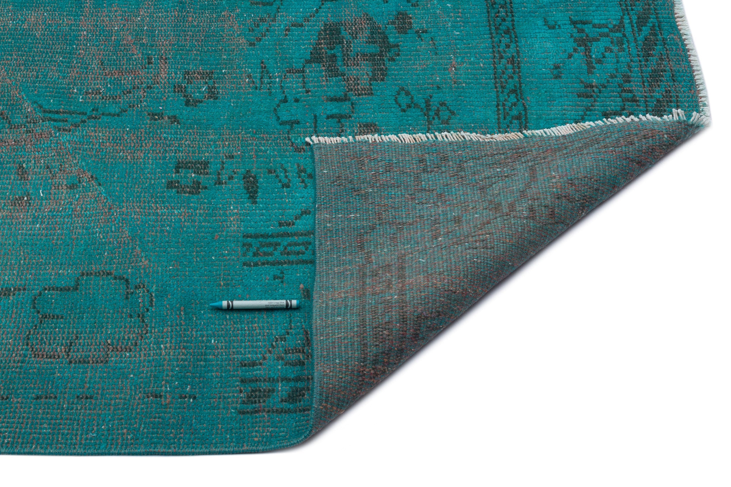 Atina Turquoise Vintage Wool Handmade Area Rug 5'10" x 8'6"