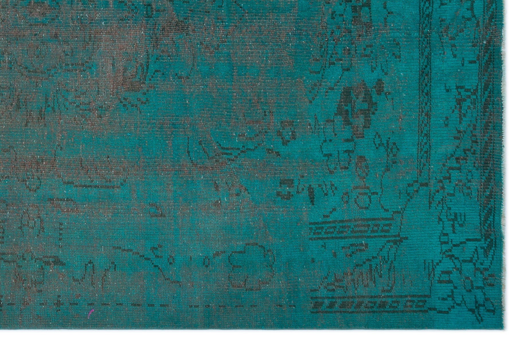 Atina Turquoise Vintage Wool Handmade Area Rug 5'10" x 8'6"