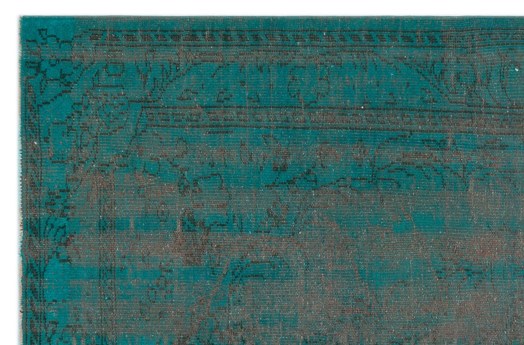 Atina Turquoise Vintage Wool Handmade Area Rug 5'10" x 8'6"