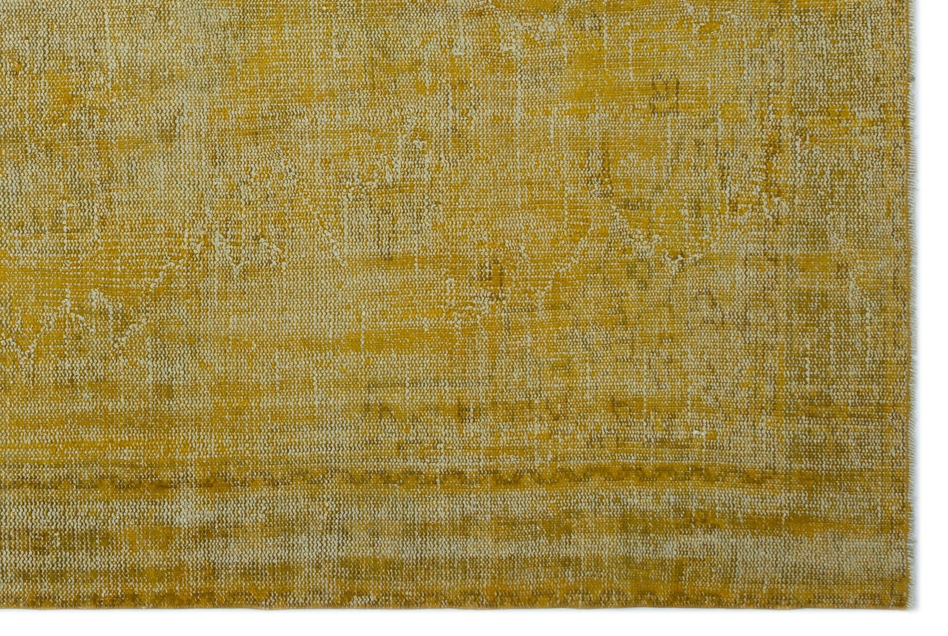 Atina Yellow Vintage Wool Handmade Area Rug 6'4" x 9'2"