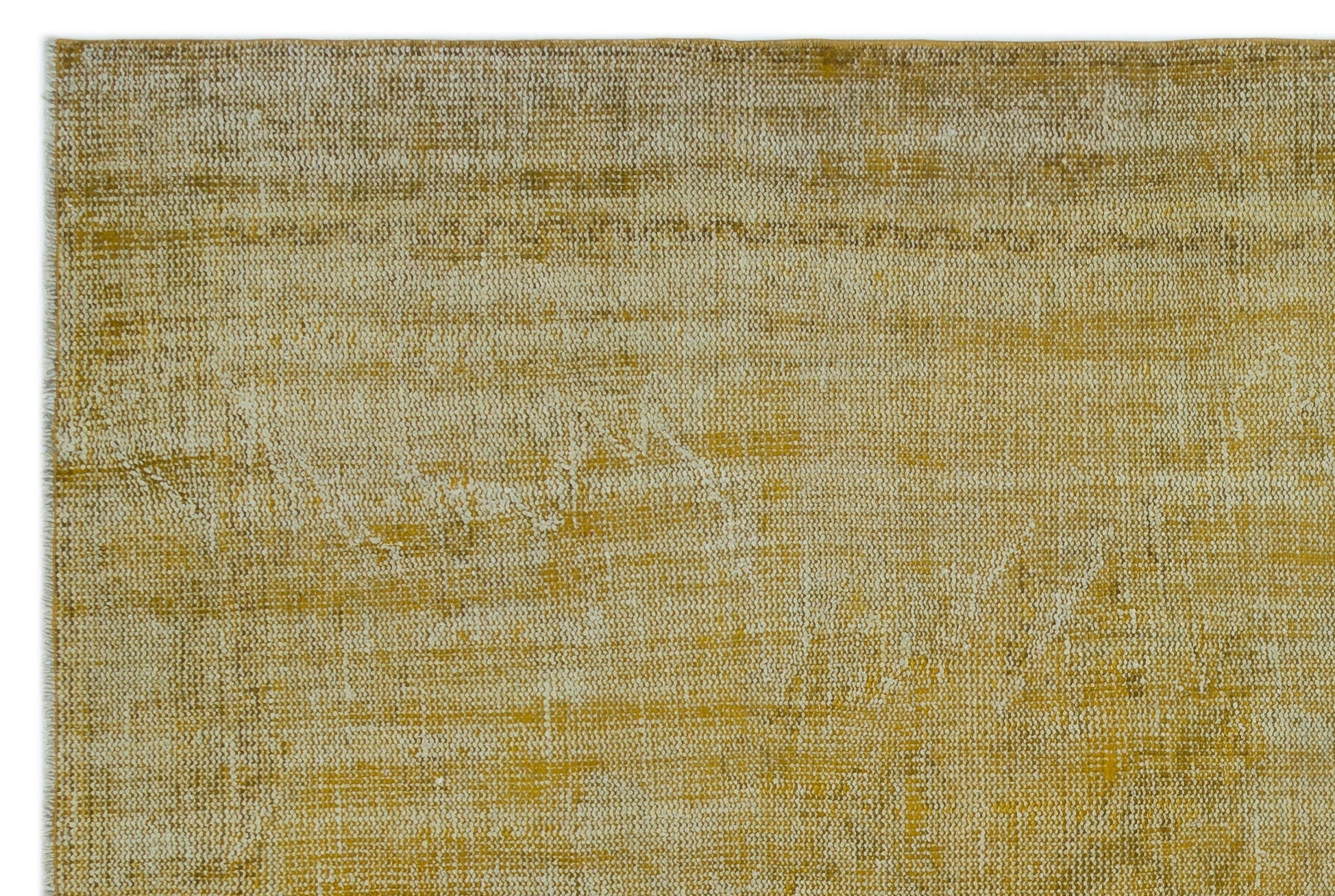 Atina Yellow Vintage Wool Handmade Area Rug 6'4" x 9'2"