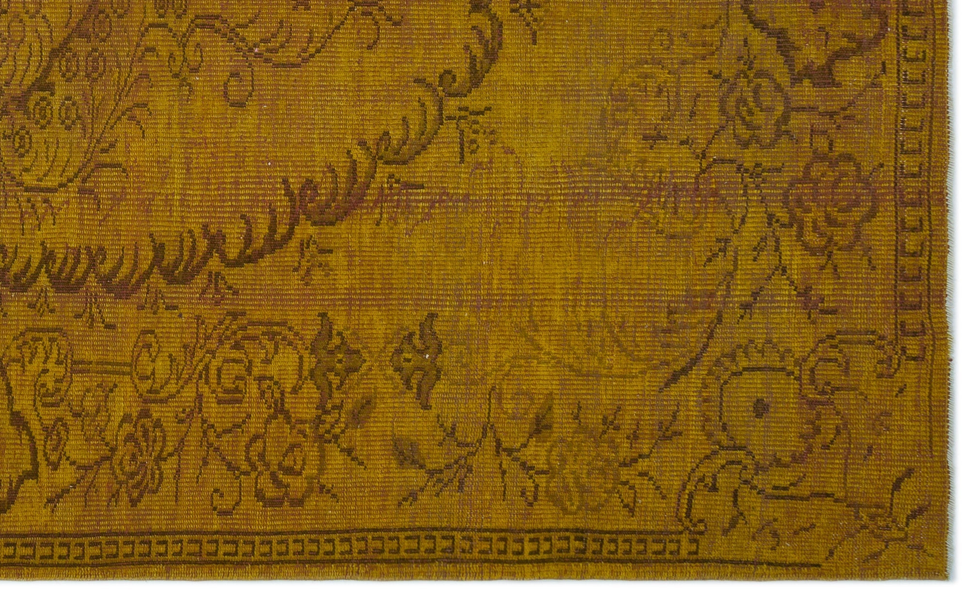 Atina Yellow Vintage Wool Handmade Area Rug 5'11" x 9'7"