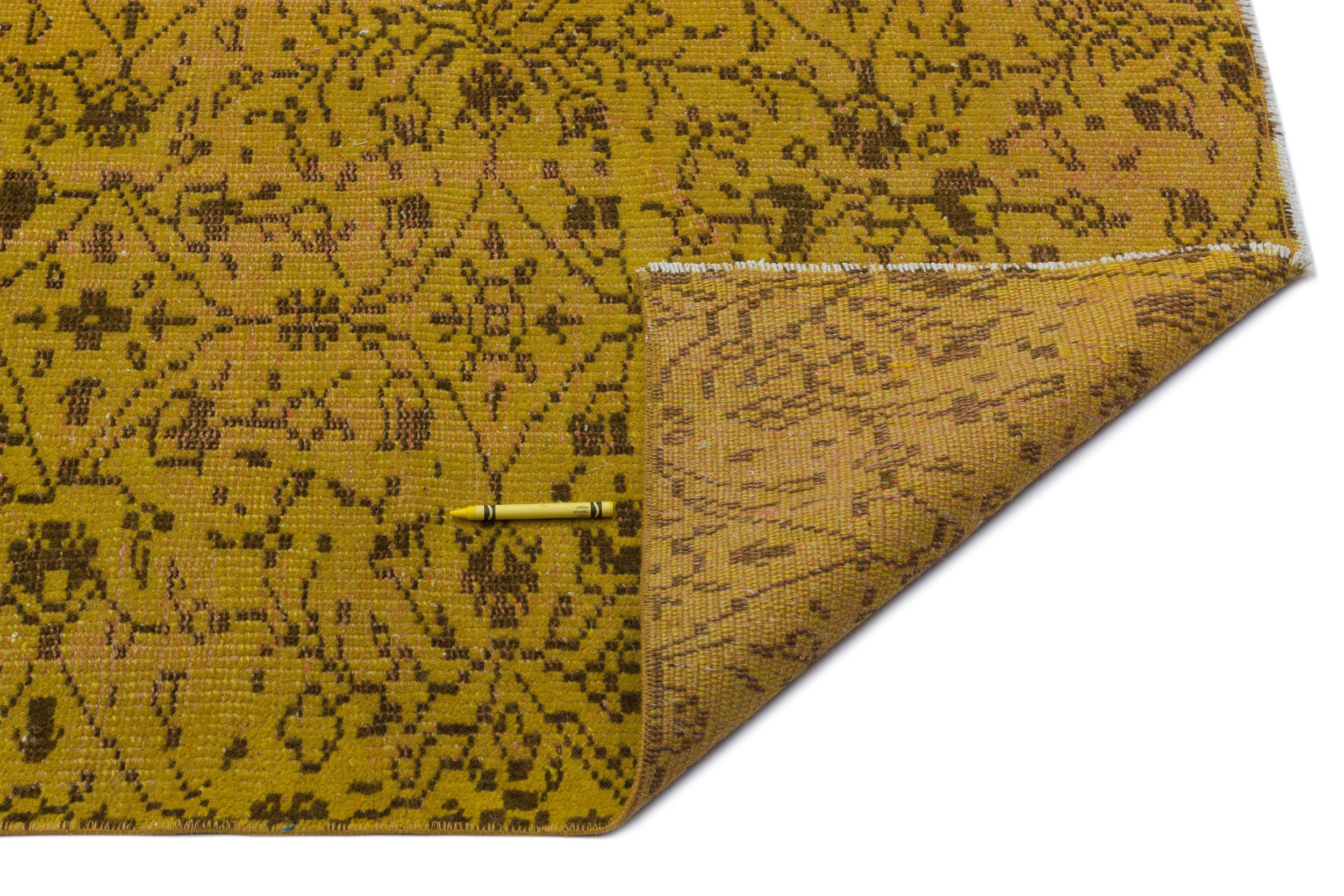 Atina Yellow Vintage Wool Handmade Area Rug 4'9" x 8'0"