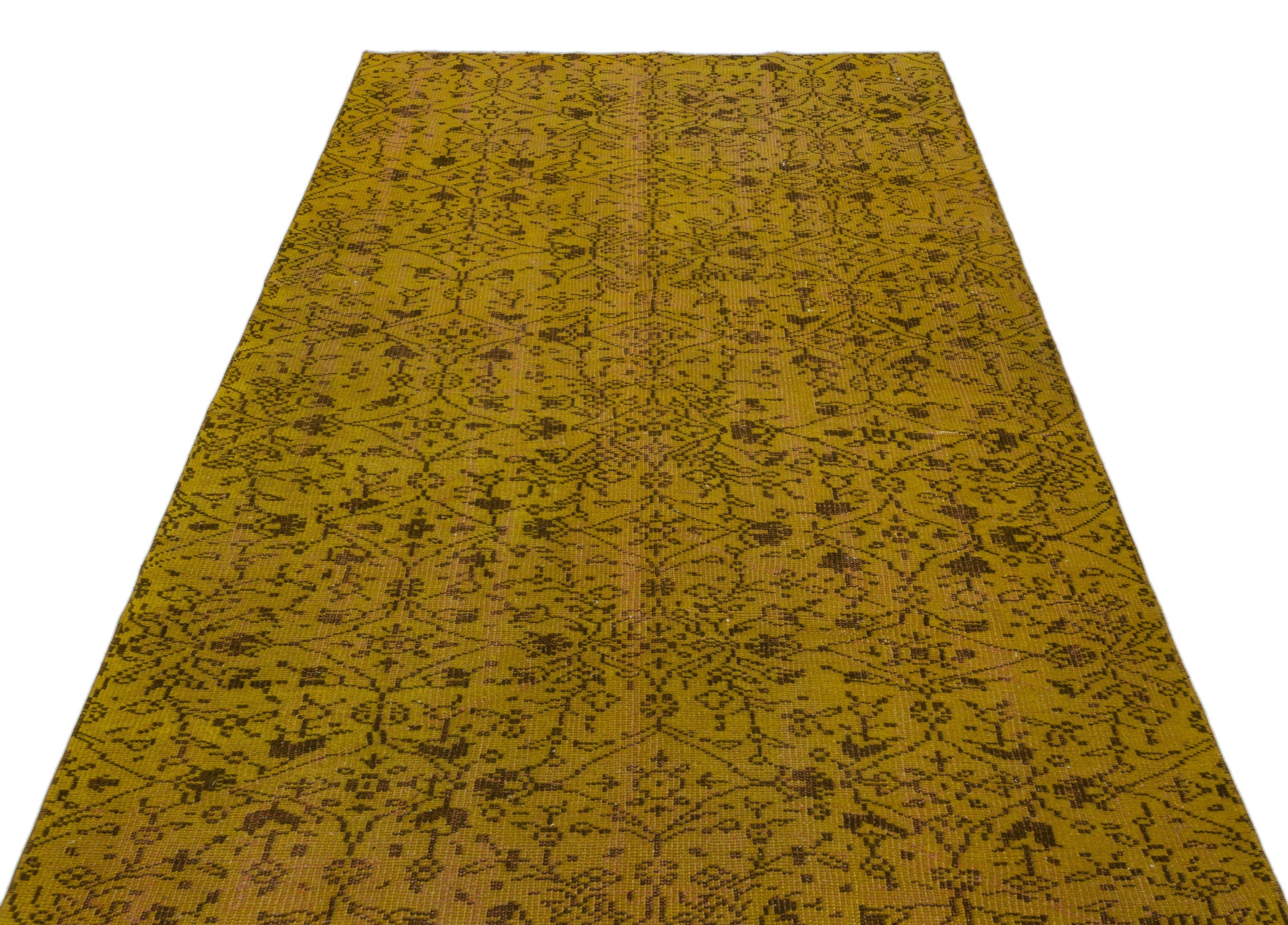 Atina Yellow Vintage Wool Handmade Area Rug 4'9" x 8'0"