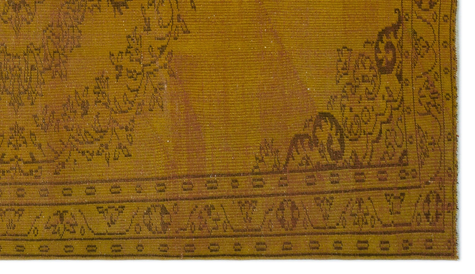 Atina Yellow Vintage Wool Handmade Area Rug 5'6" x 8'1"