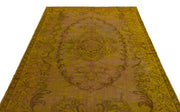 Atina Yellow Vintage Wool Handmade Area Rug 5'10" x 9'1"