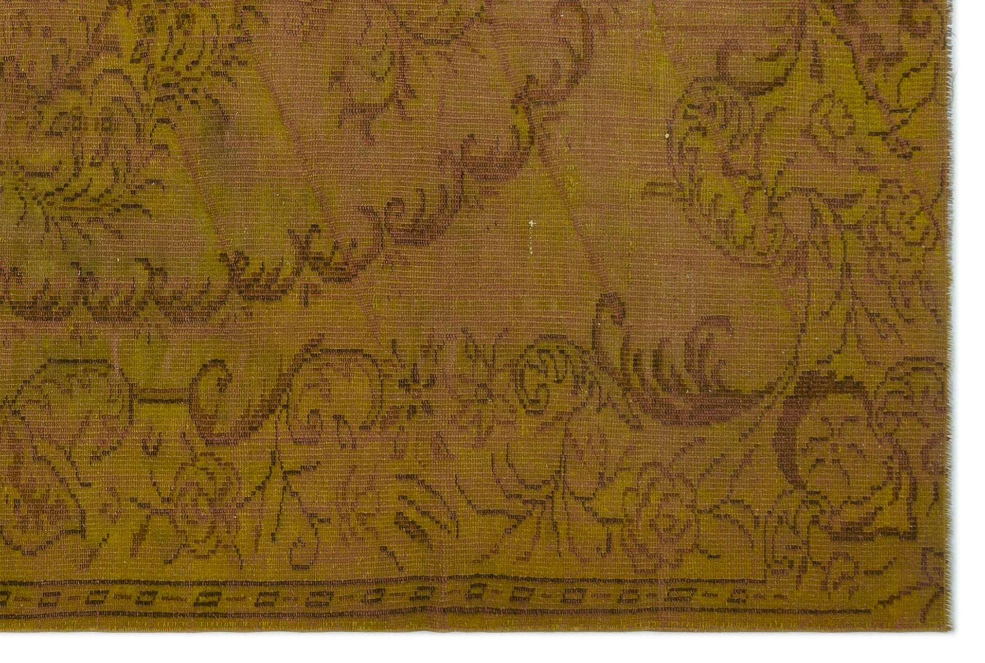 Atina Yellow Vintage Wool Handmade Area Rug 5'10" x 9'1"