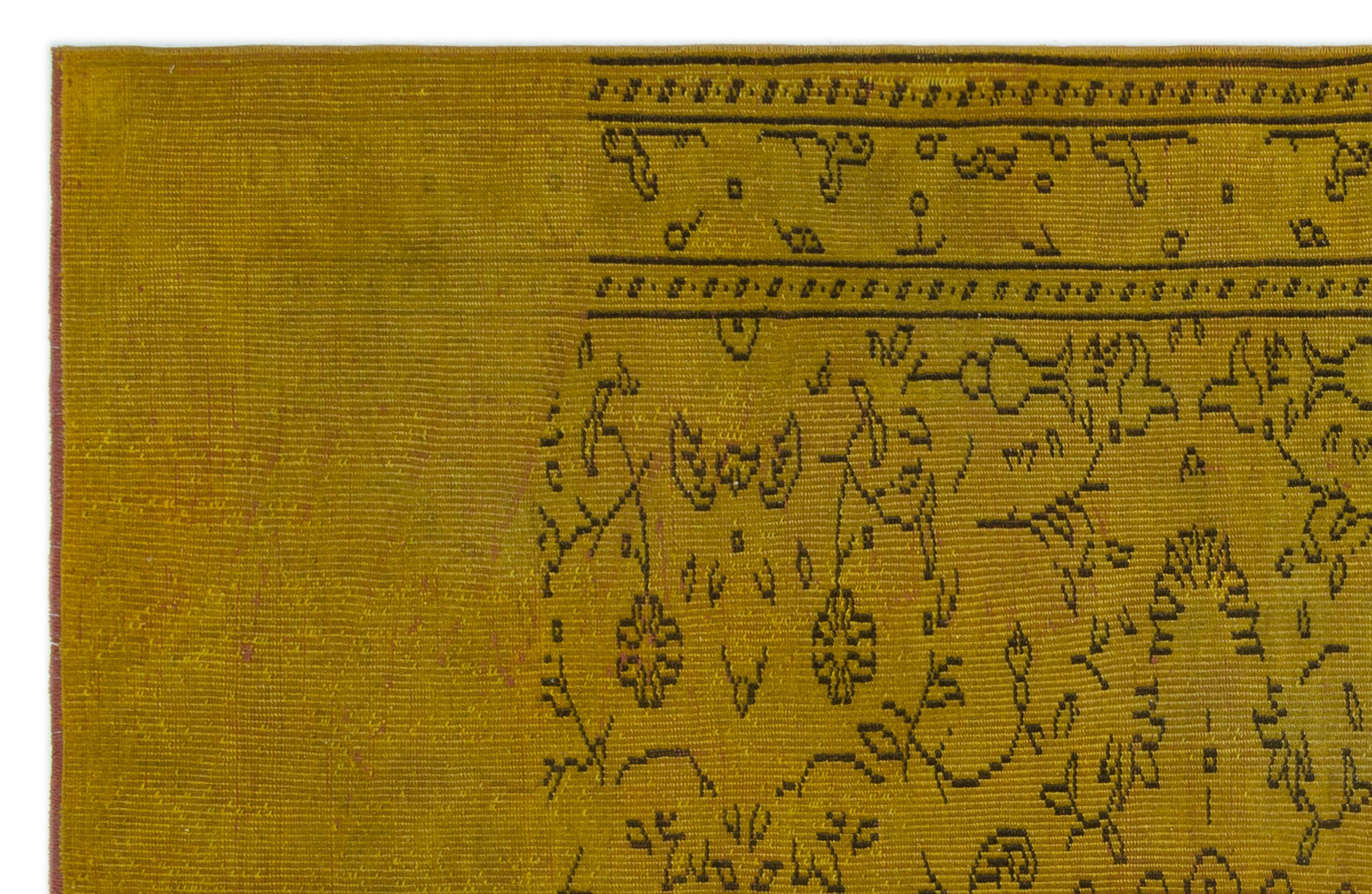 Atina Yellow Vintage Wool Handmade Area Rug 5'3" x 8'0"