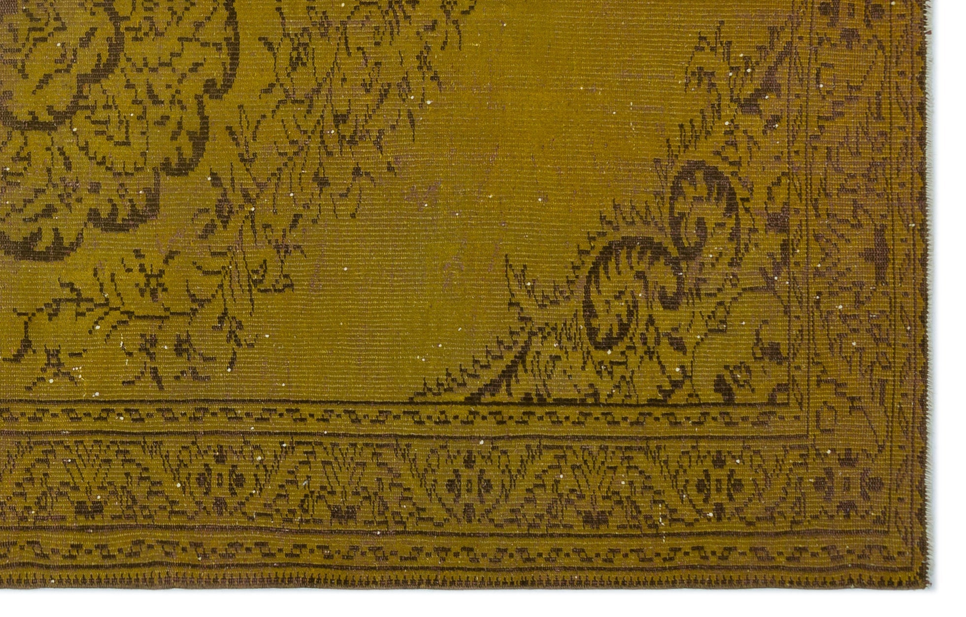 Atina Yellow Vintage Wool Handmade Area Rug 5'9" x 9'3"