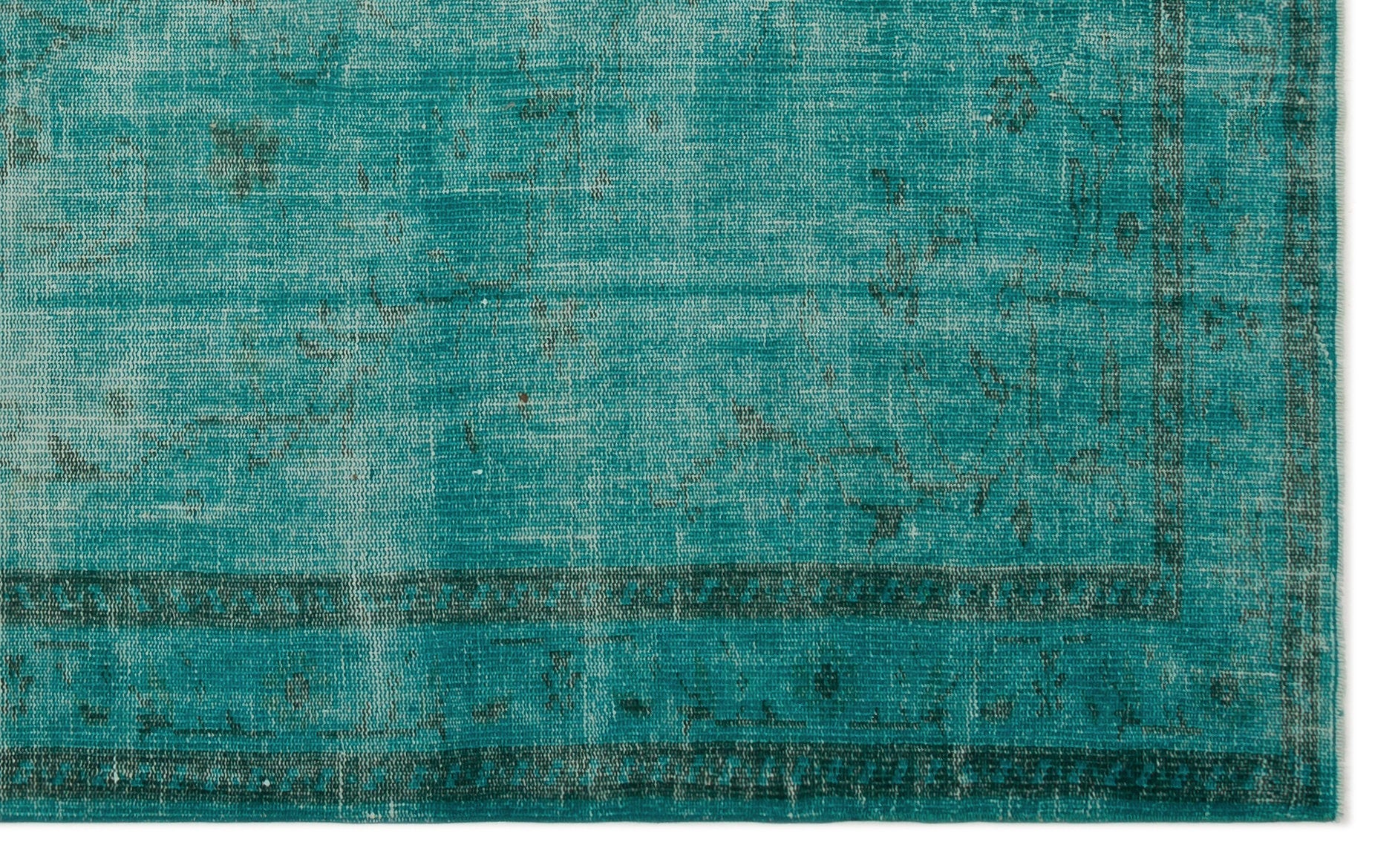 Atina Turquoise Vintage Wool Handmade Area Rug 5'4" x 8'9"