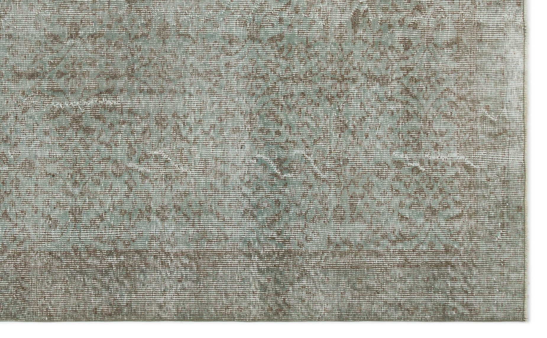 Atina Green Vintage Wool Handmade Area Rug 5'3" x 8'8"
