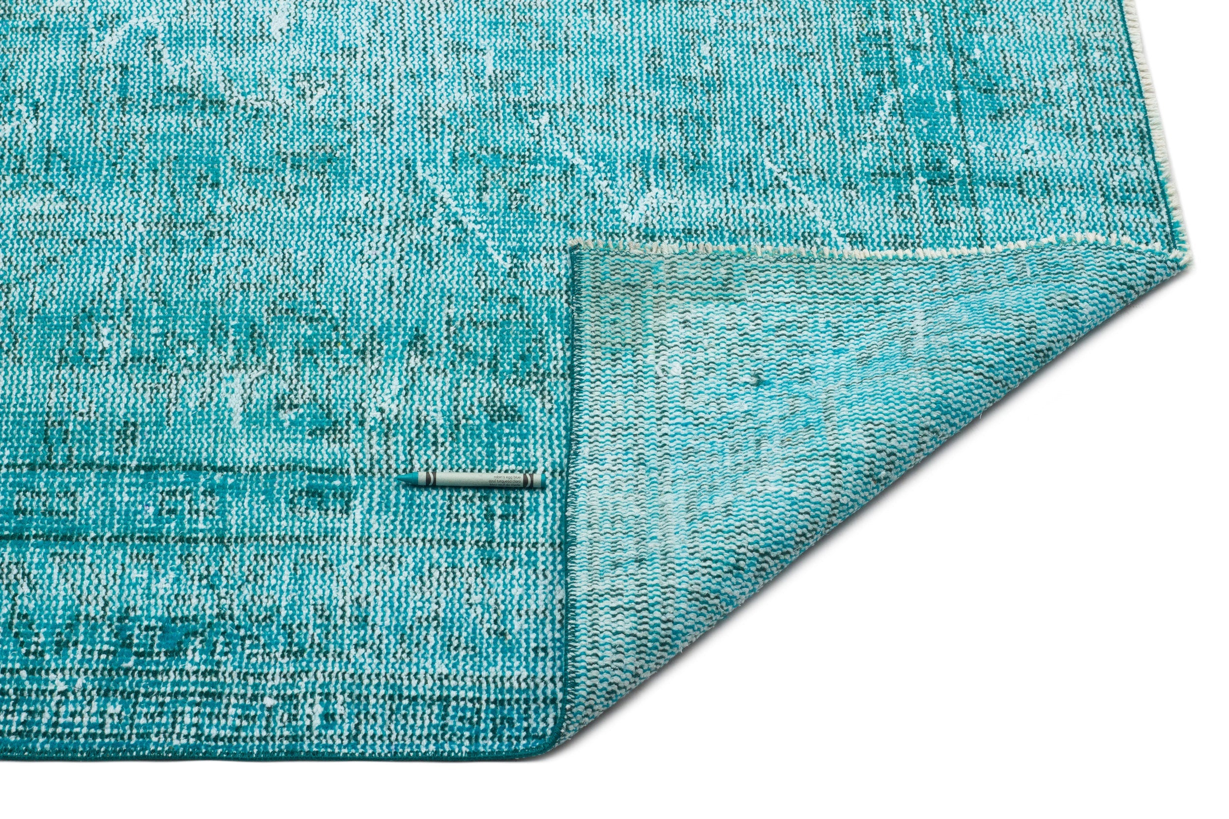 Atina Turquoise Vintage Wool Handmade Area Rug 6'0" x 9'6"