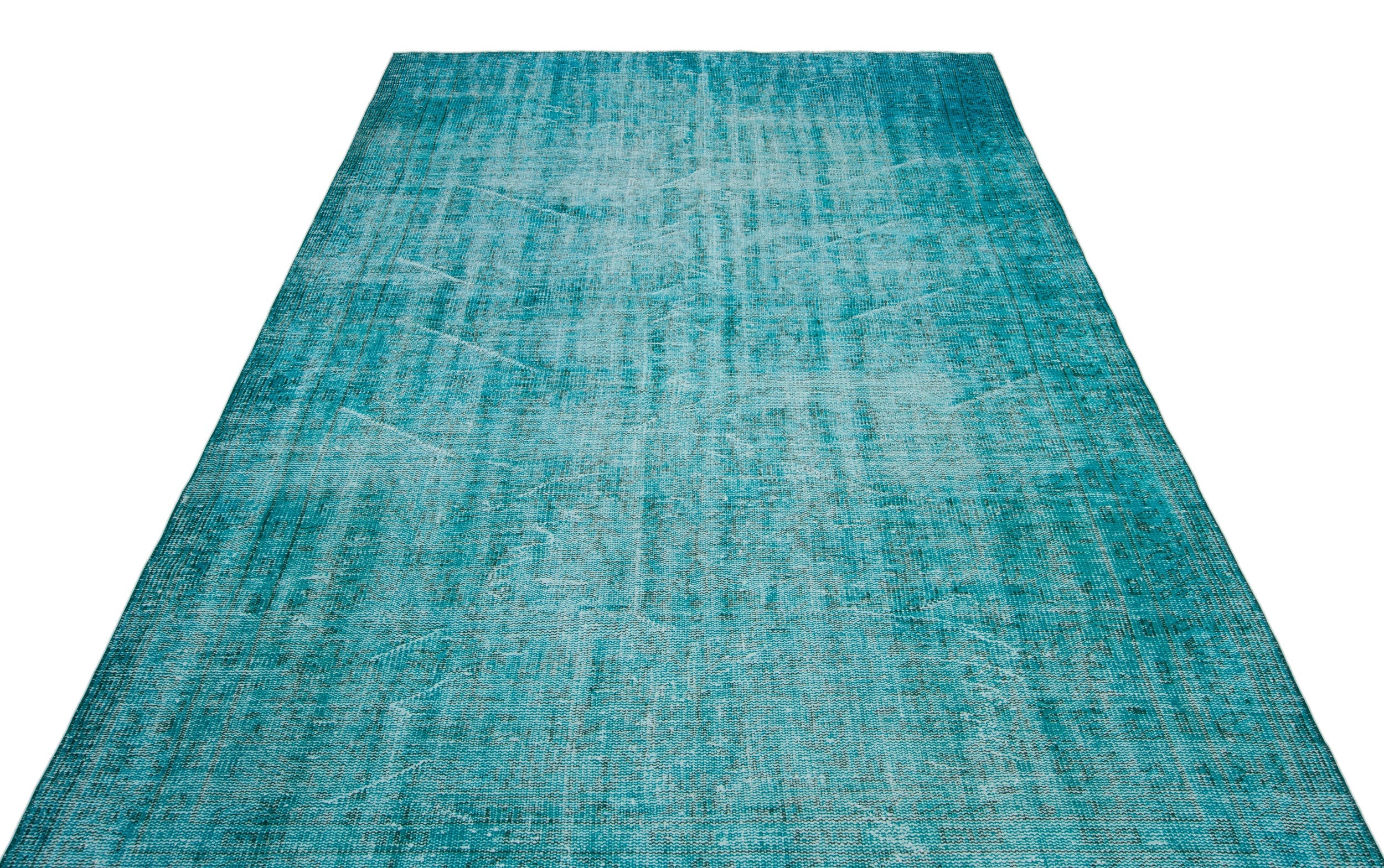 Atina Turquoise Vintage Wool Handmade Area Rug 6'0" x 9'6"