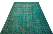 Atina Turquoise Vintage Wool Handmade Area Rug 5'6" x 8'7"