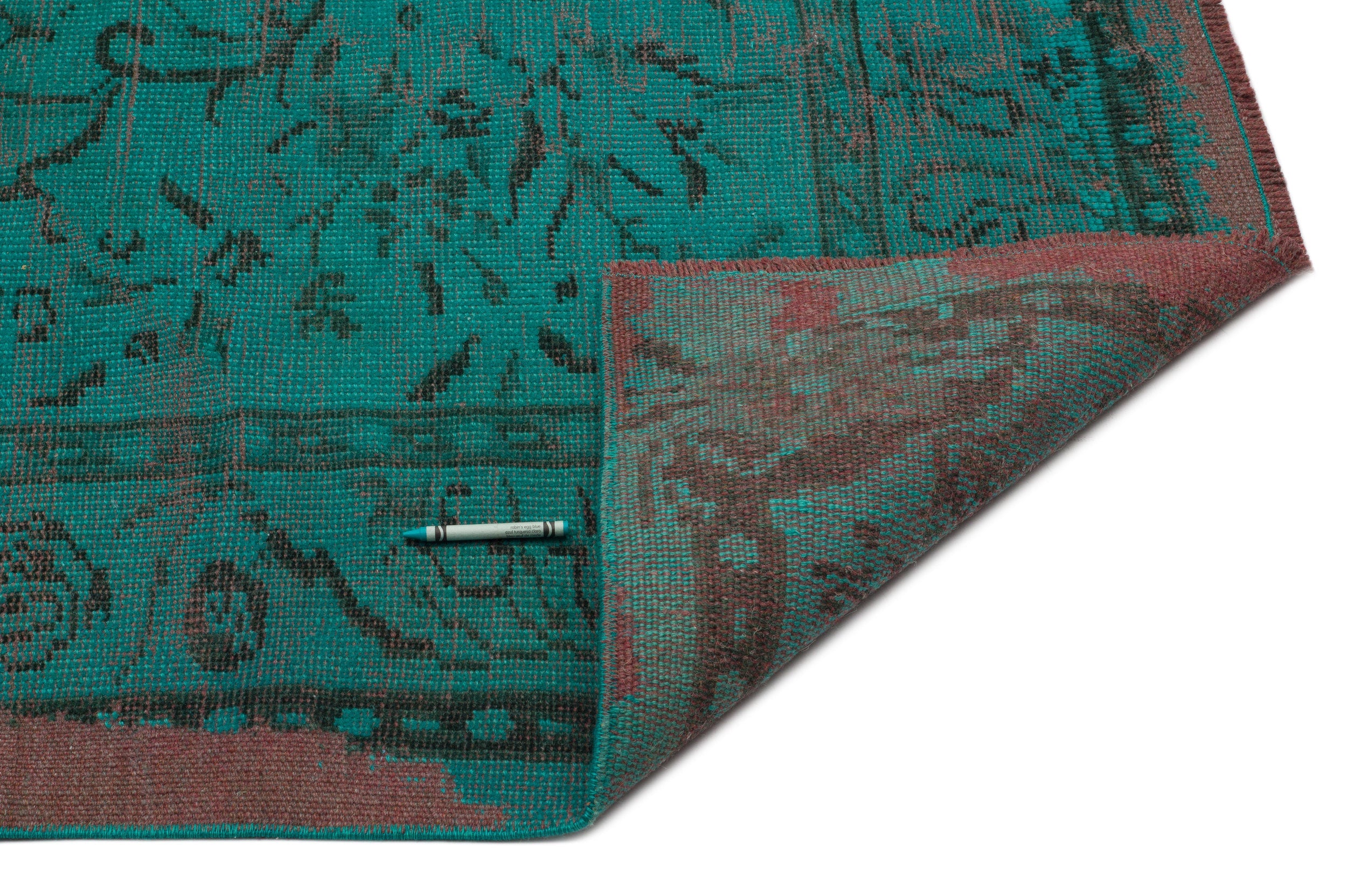 Atina Turquoise Vintage Wool Handmade Area Rug 5'0" x 9'4"